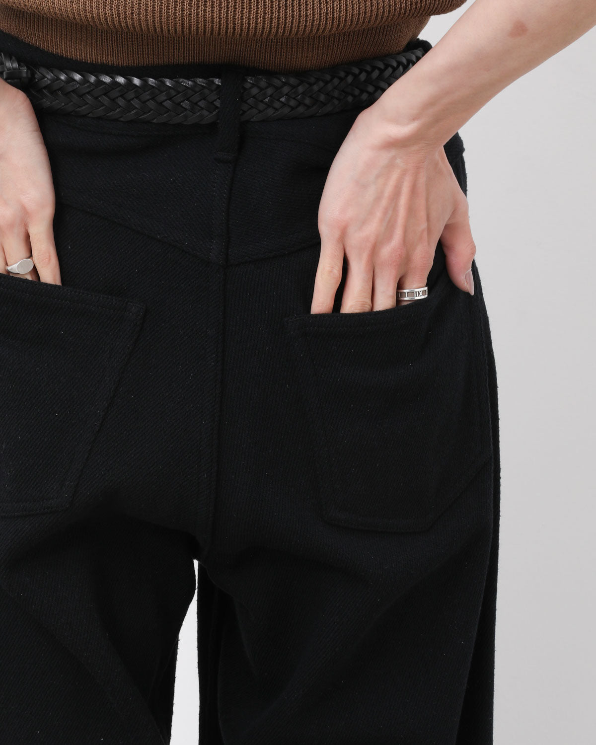 SILK NEP DENIM 5P WIDE PANTS (WOMEN'S)