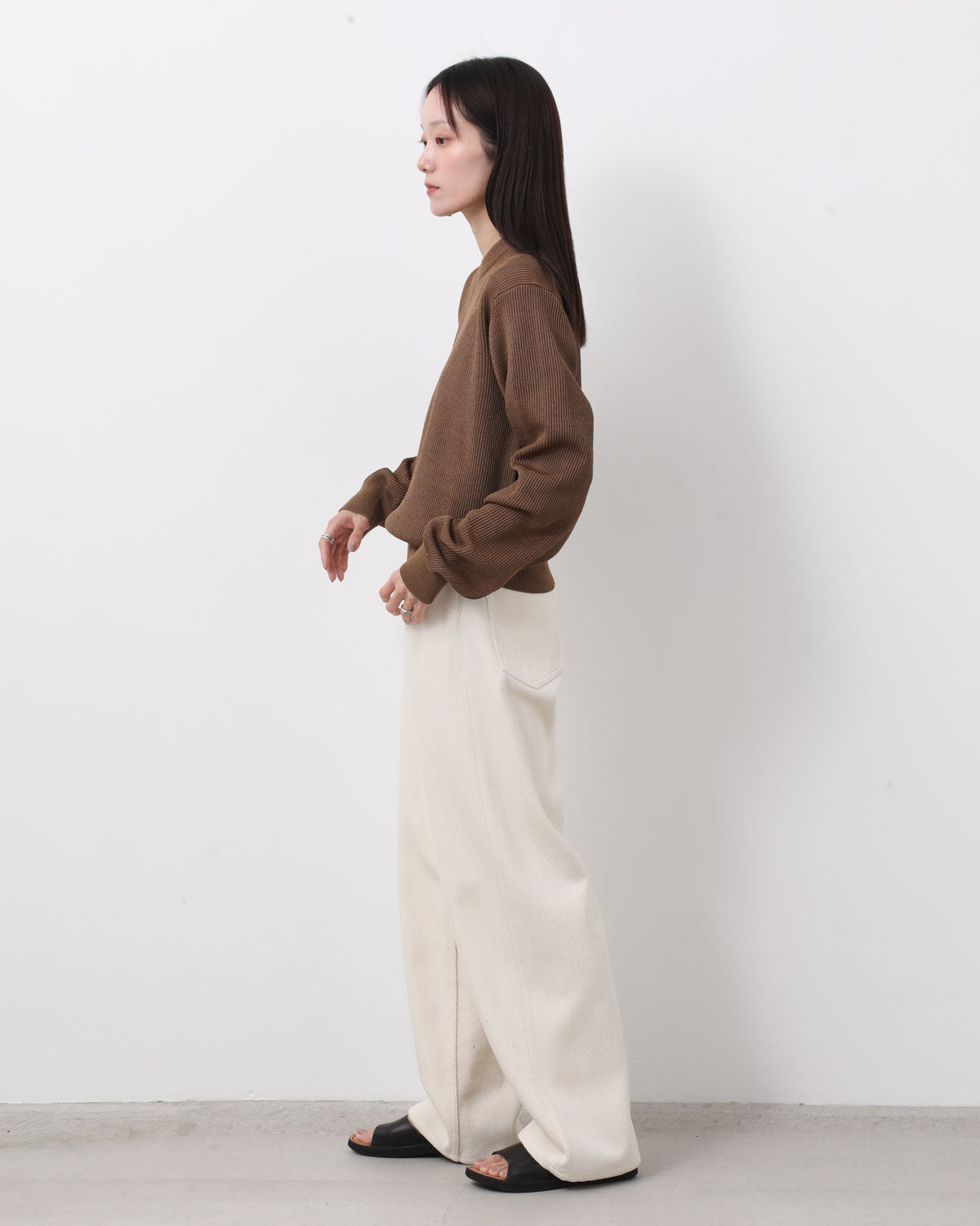 SILK NEP DENIM 5P WIDE PANTS (WOMEN'S)
