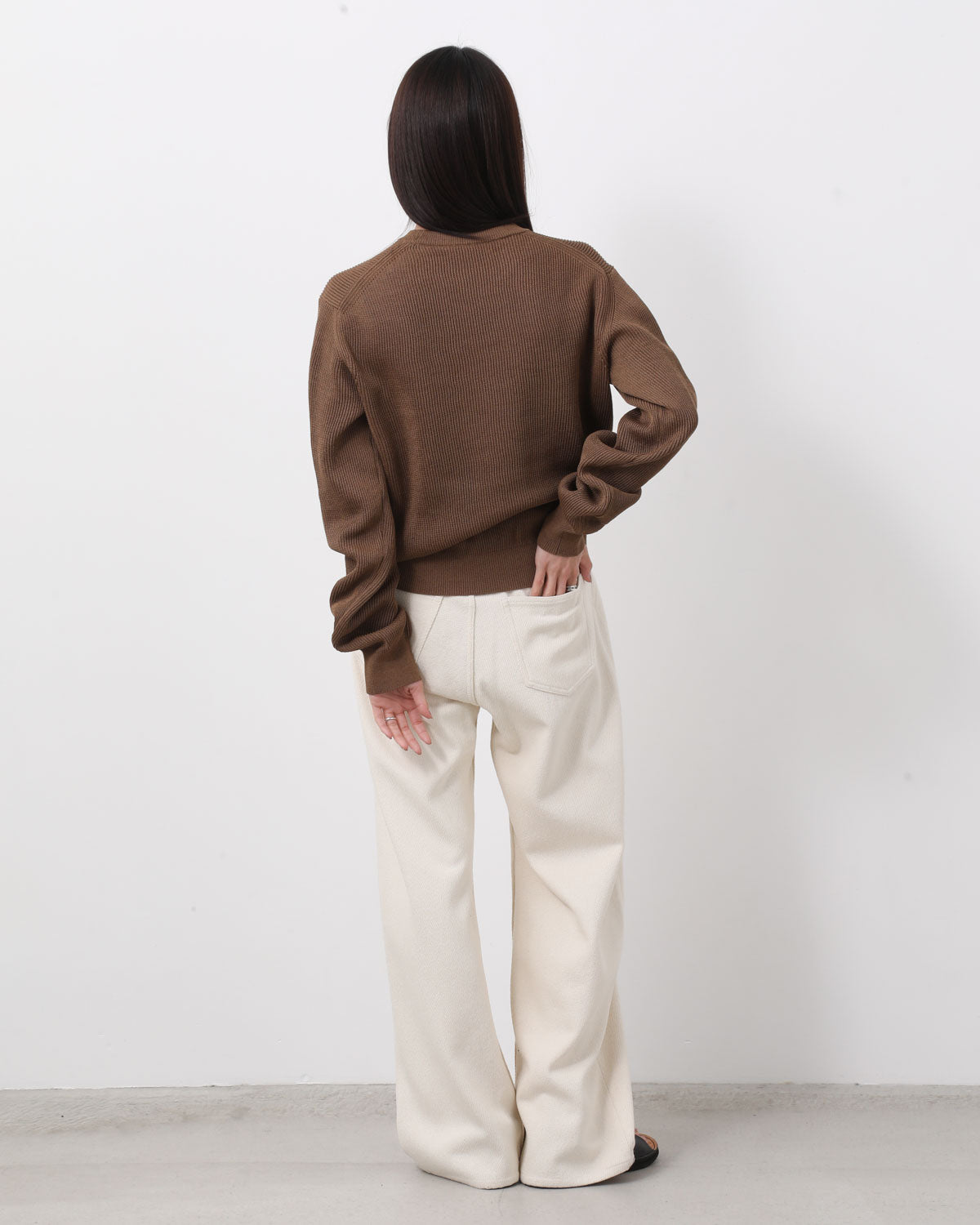 SILK NEP DENIM 5P WIDE PANTS (WOMEN'S)