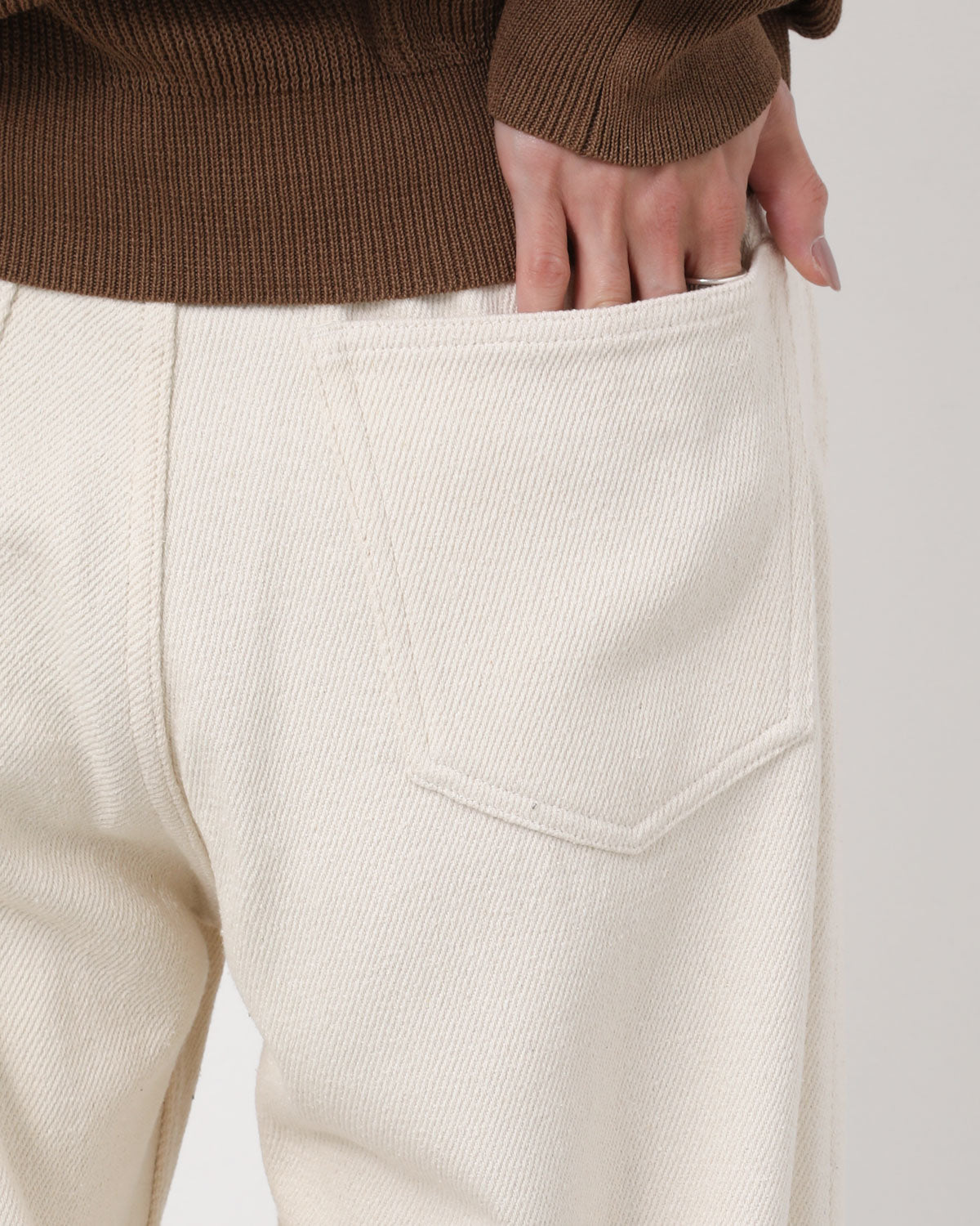 SILK NEP DENIM 5P WIDE PANTS (WOMEN'S)