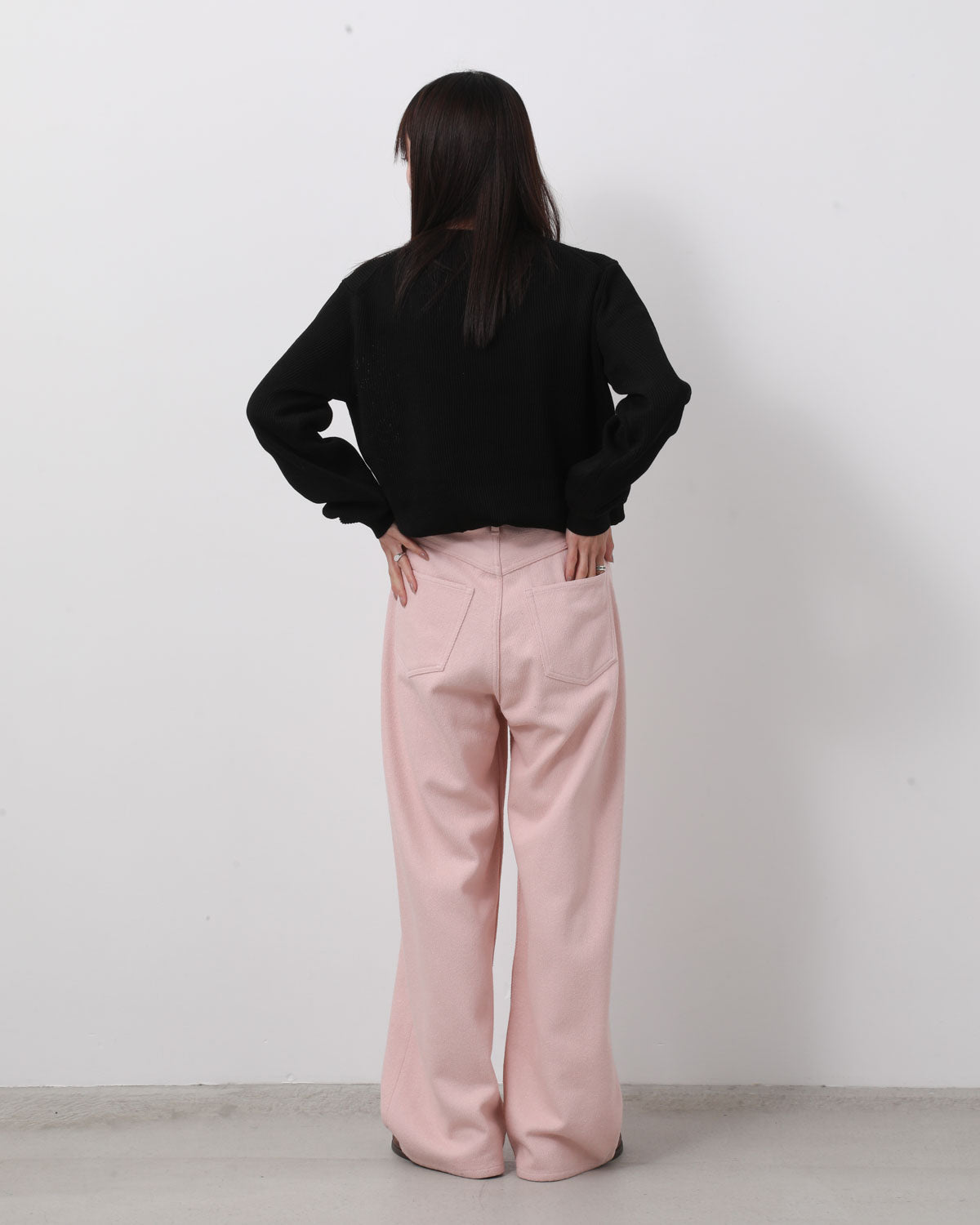 SILK NEP DENIM 5P WIDE PANTS (WOMEN'S)