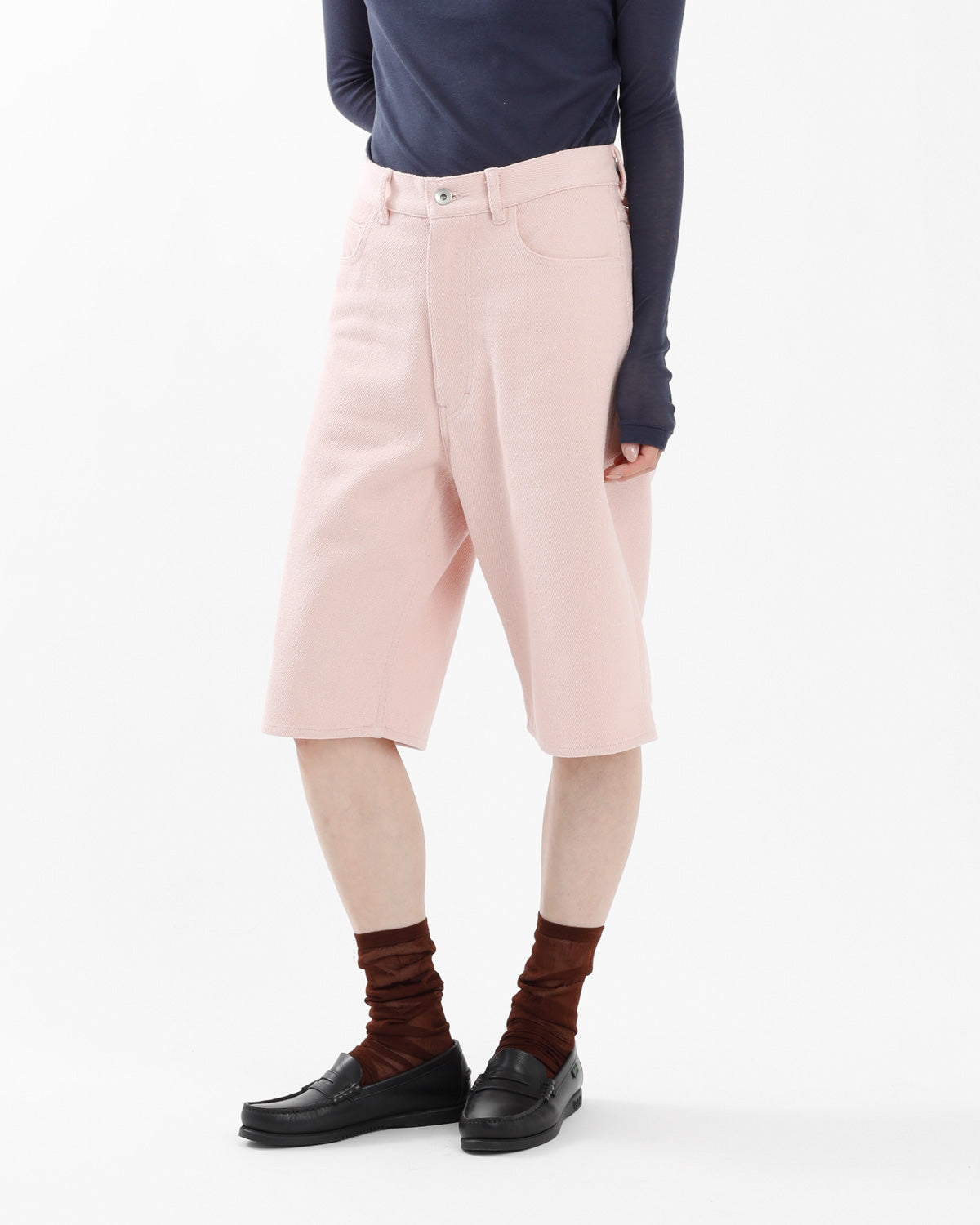 SILK NEP DENIM 5P WIDE SHORTS (WOMEN'S)