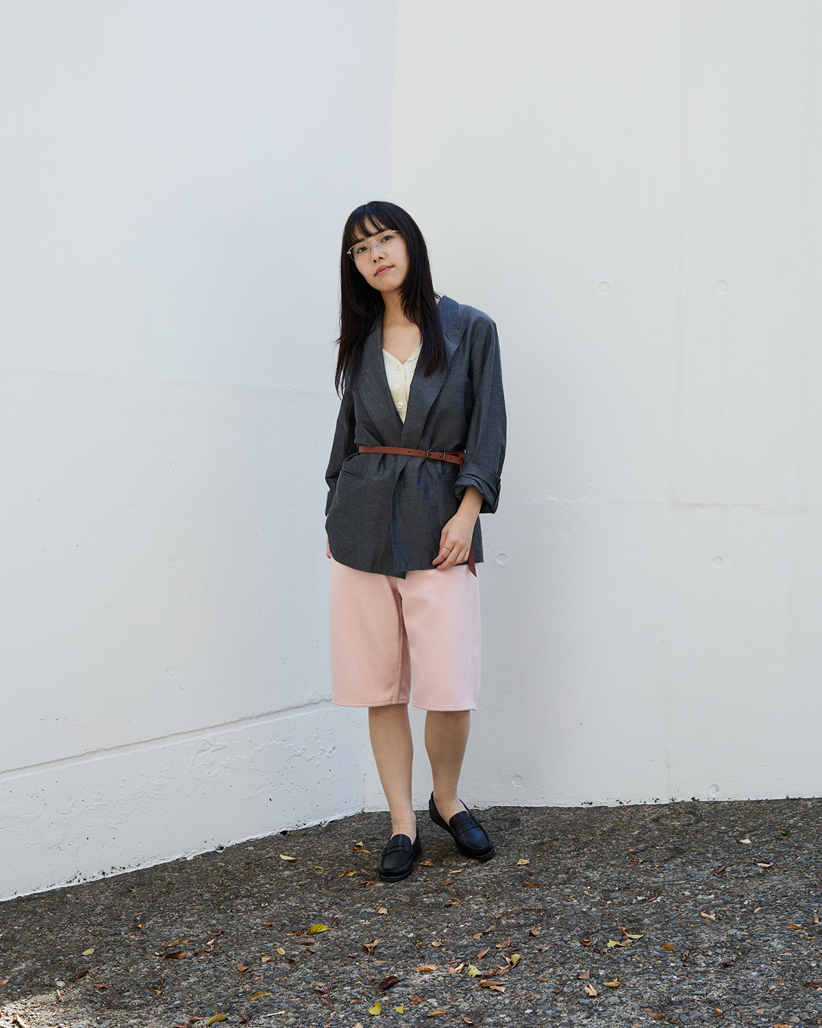SILK NEP DENIM 5P WIDE SHORTS (WOMEN'S)