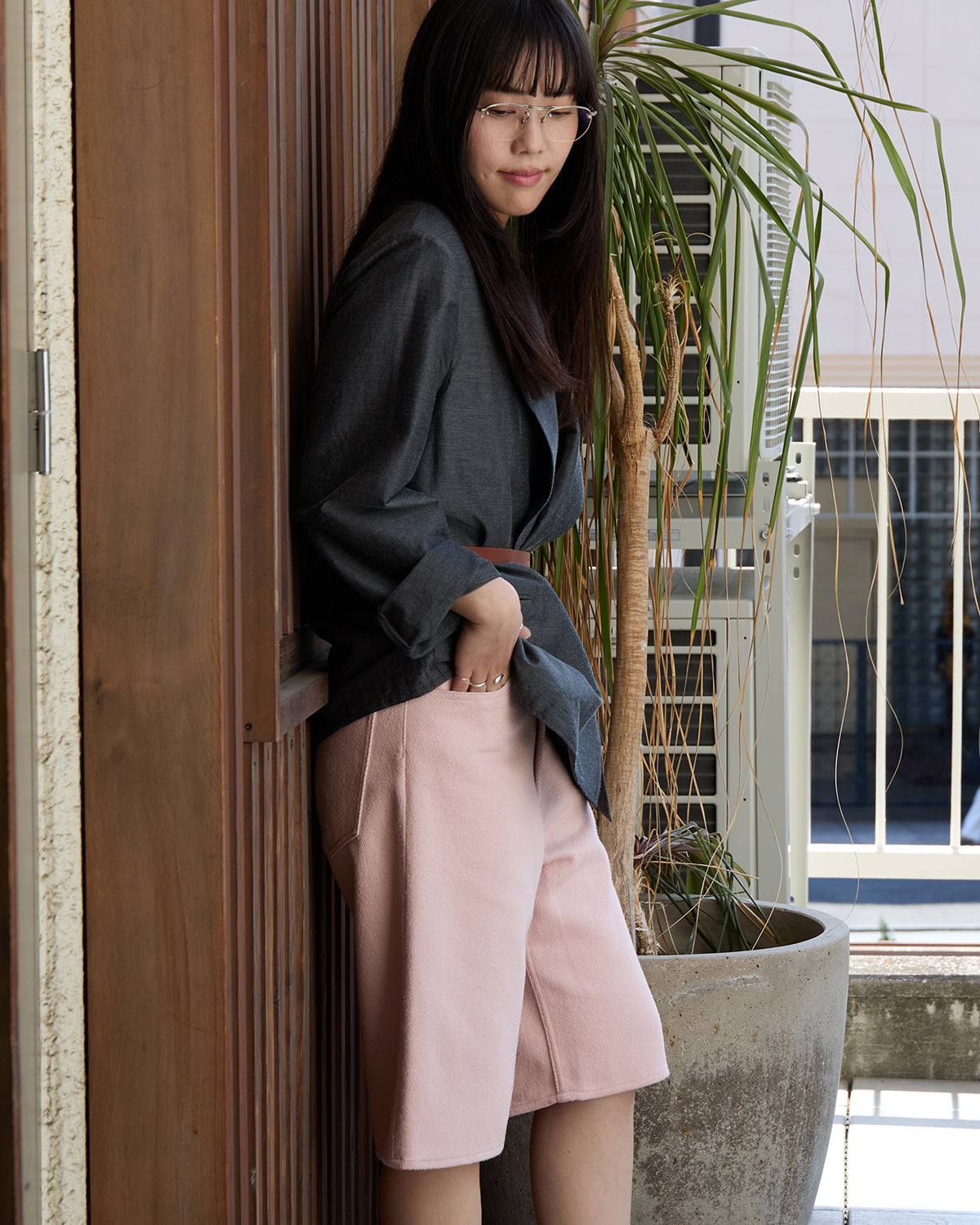 SILK NEP DENIM 5P WIDE SHORTS (WOMEN'S)
