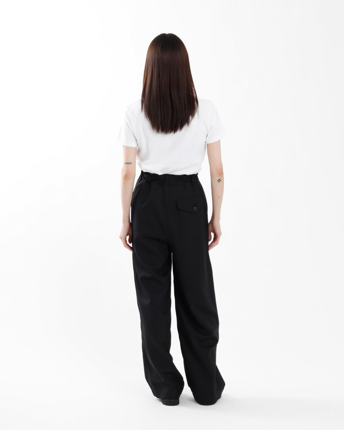 WOOL HERRINGBONE CARGO PANTS (WOMEN'S)