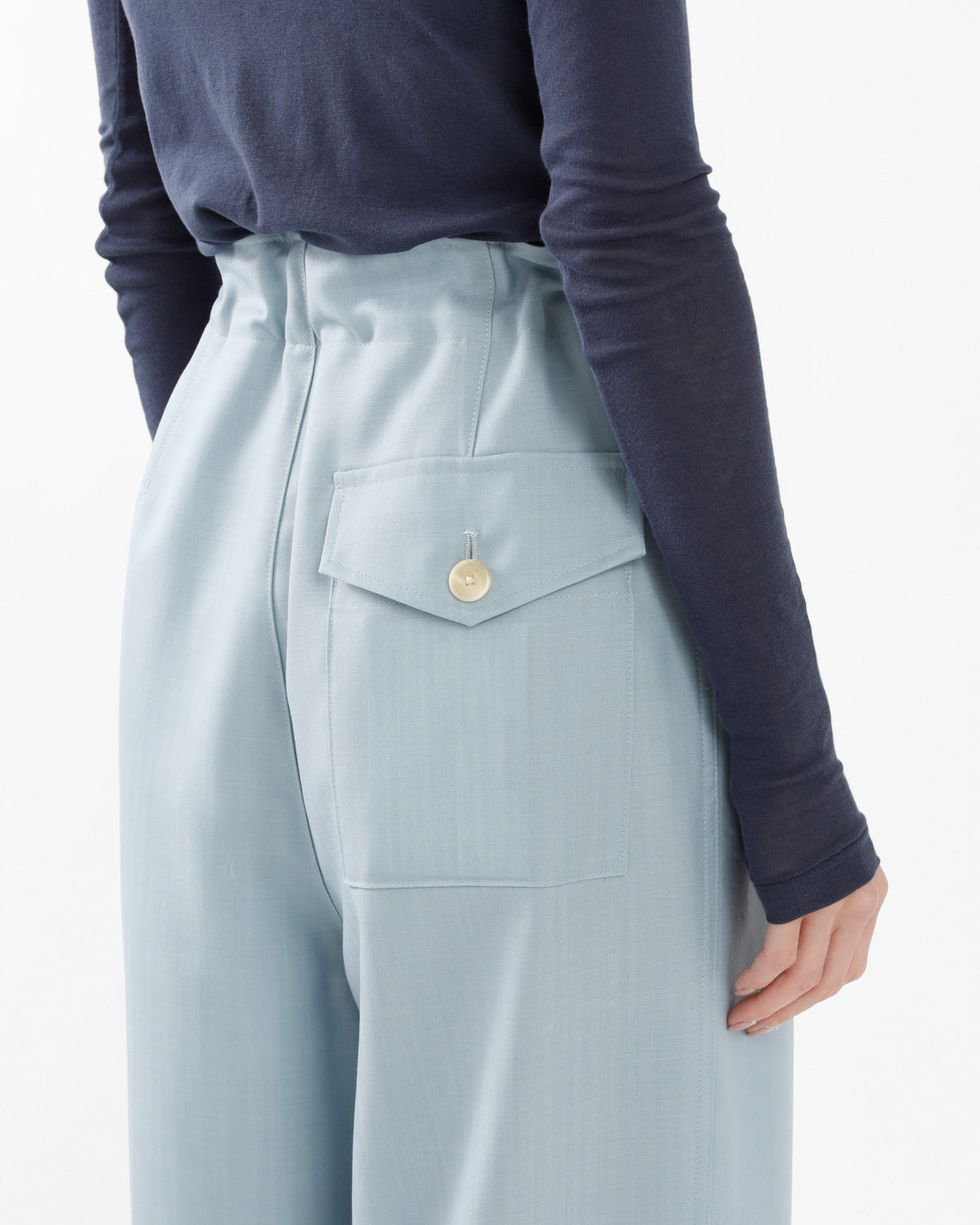 WOOL HERRINGBONE CARGO PANTS (WOMEN'S)