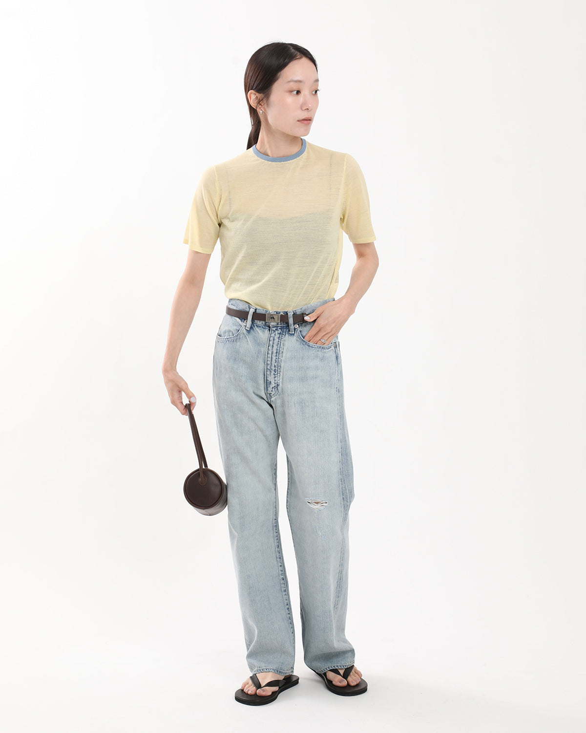 FADED SELVEDGE LIGHT DENIM PANTS (WOMEN'S)