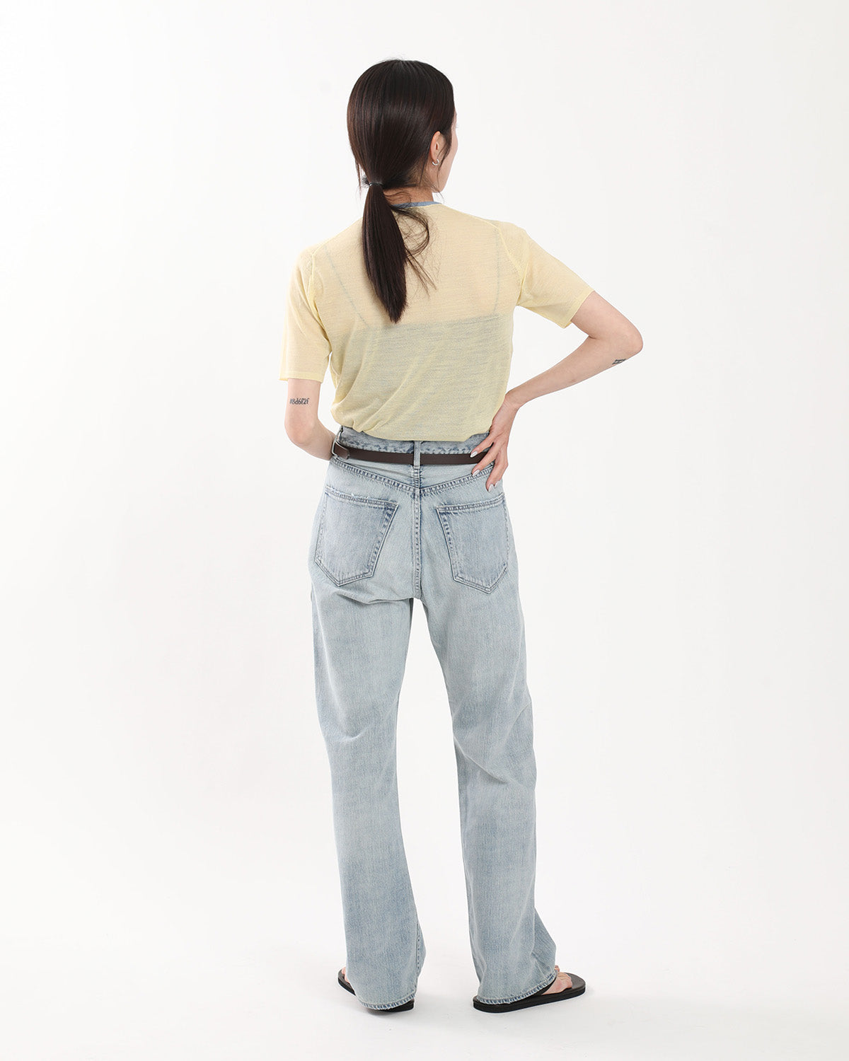 FADED SELVEDGE LIGHT DENIM PANTS (WOMEN'S)