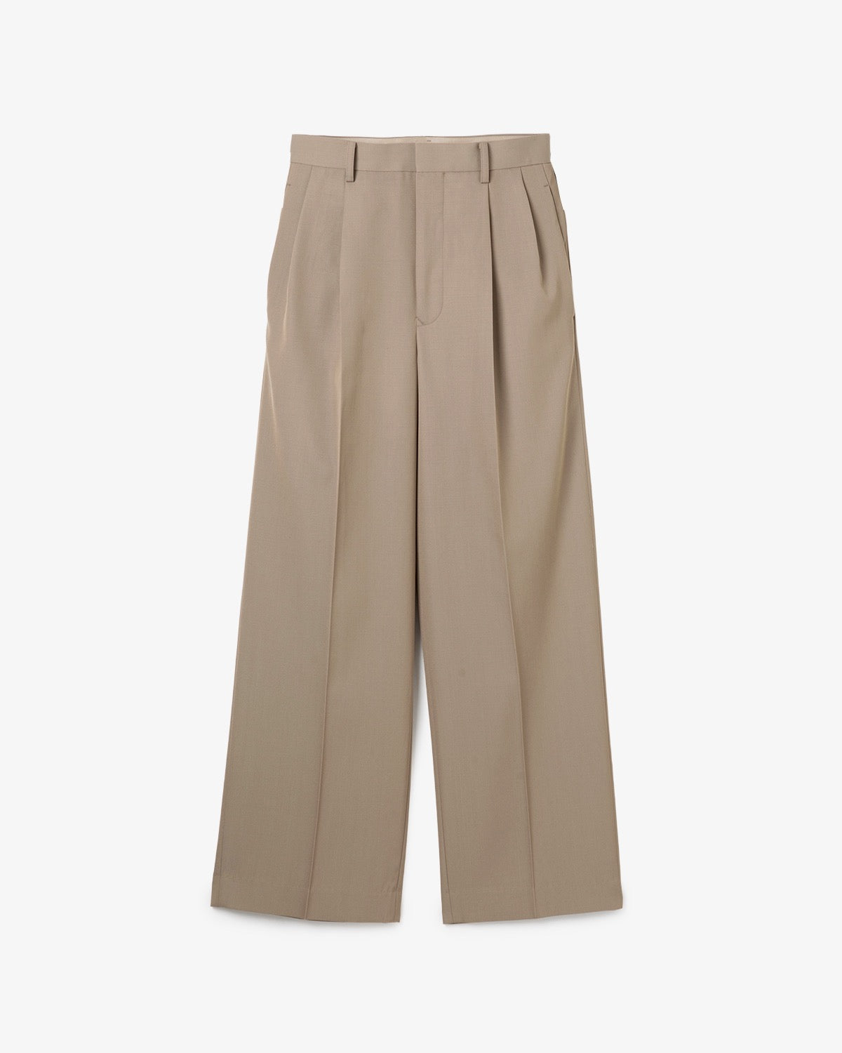 LIGHT WOOL MAX GABARDINE TWO-TUCK SLACKS (WOMEN'S)