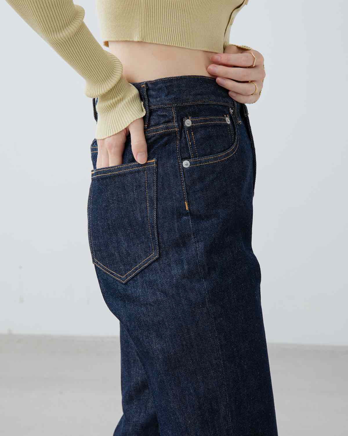 HARD TWIST DENIM 5P PANTS (WOMEN'S)