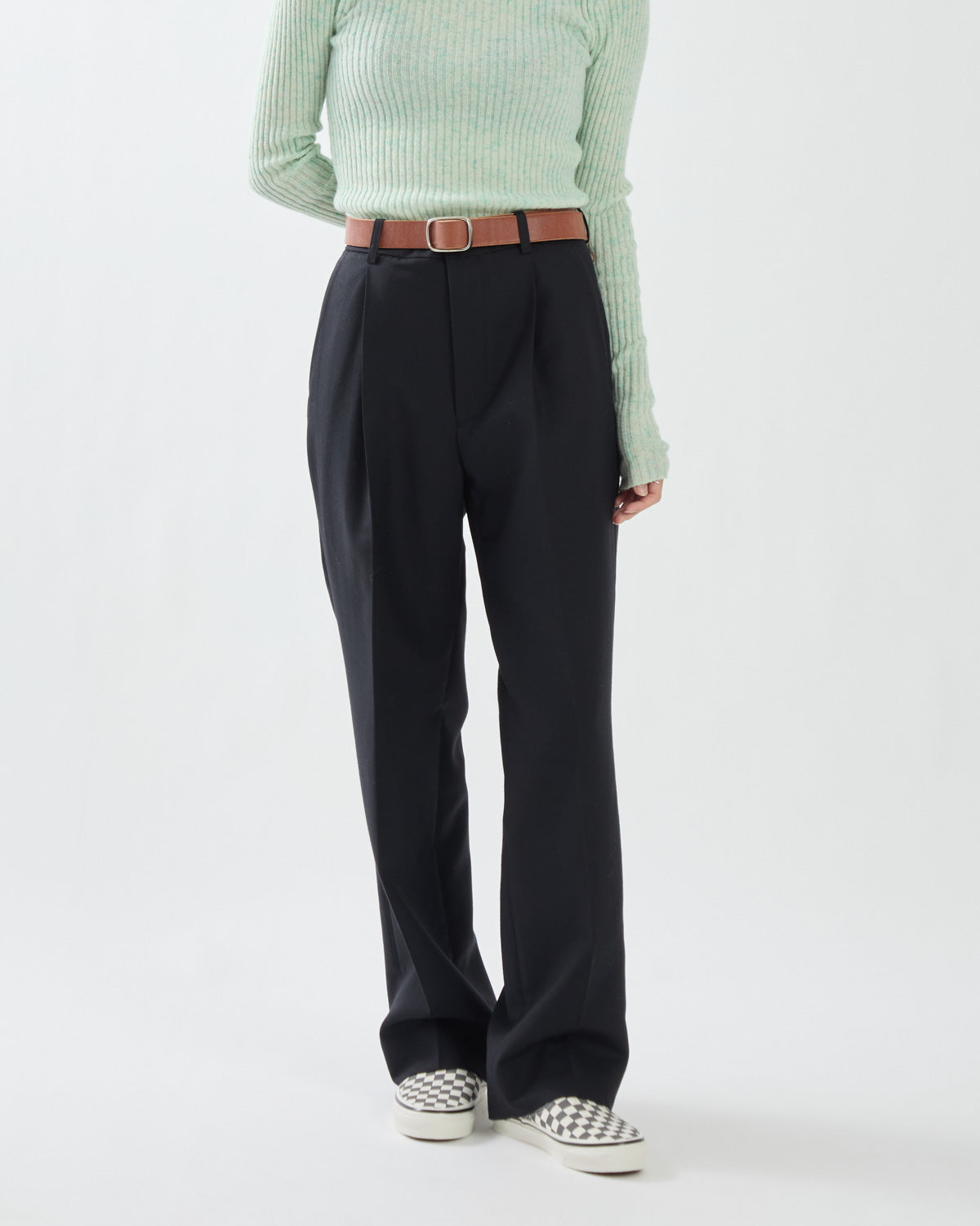 TENSE WOOL DOUBLE CLOTH SLACKS