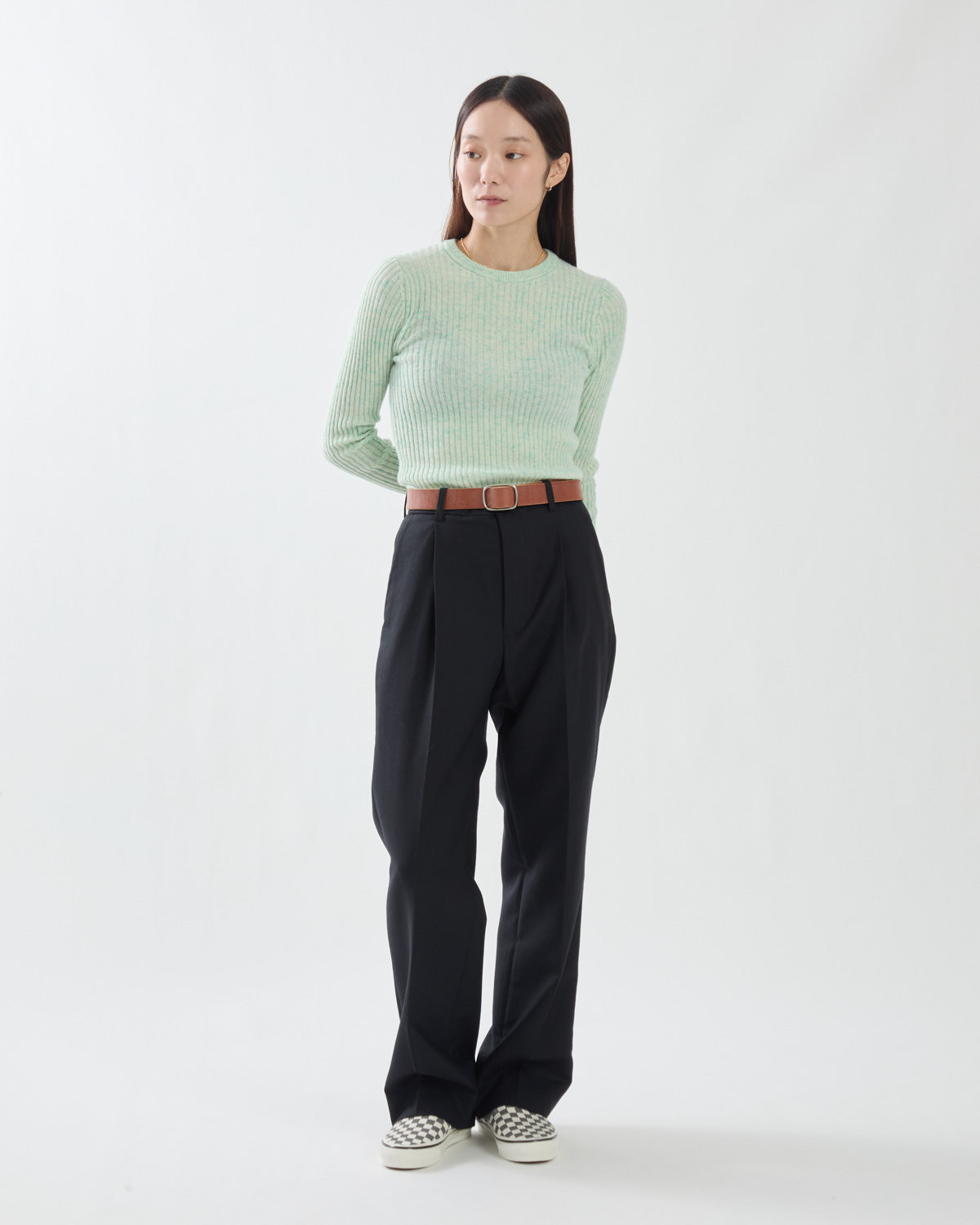 TENSE WOOL DOUBLE CLOTH SLACKS