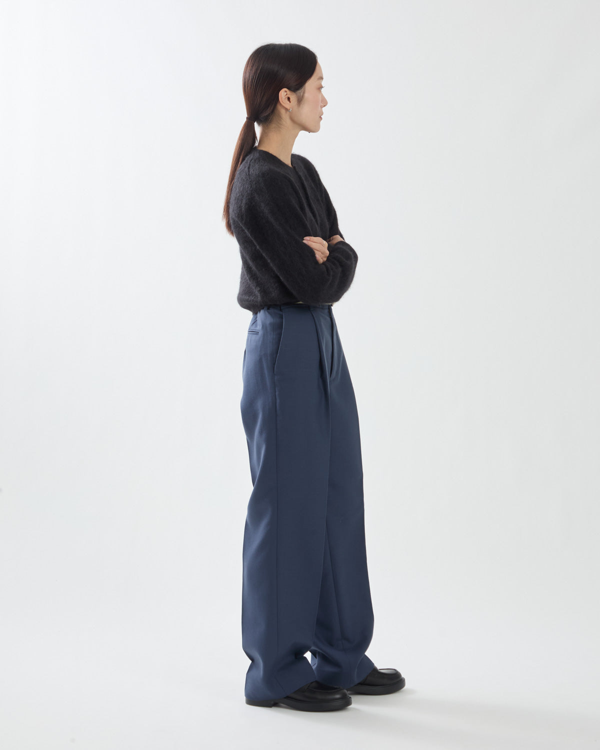 TENSE WOOL DOUBLE CLOTH SLACKS