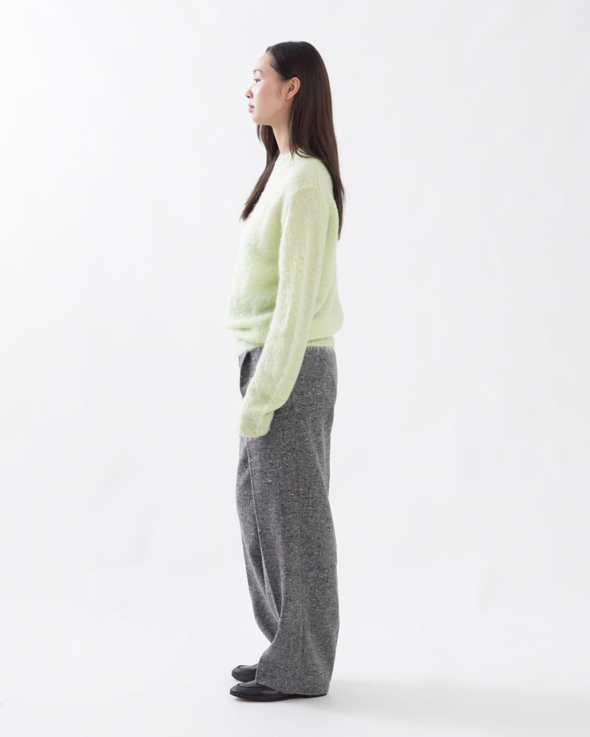 HOMESPUN TWEED ONE-TUCK SLACKS