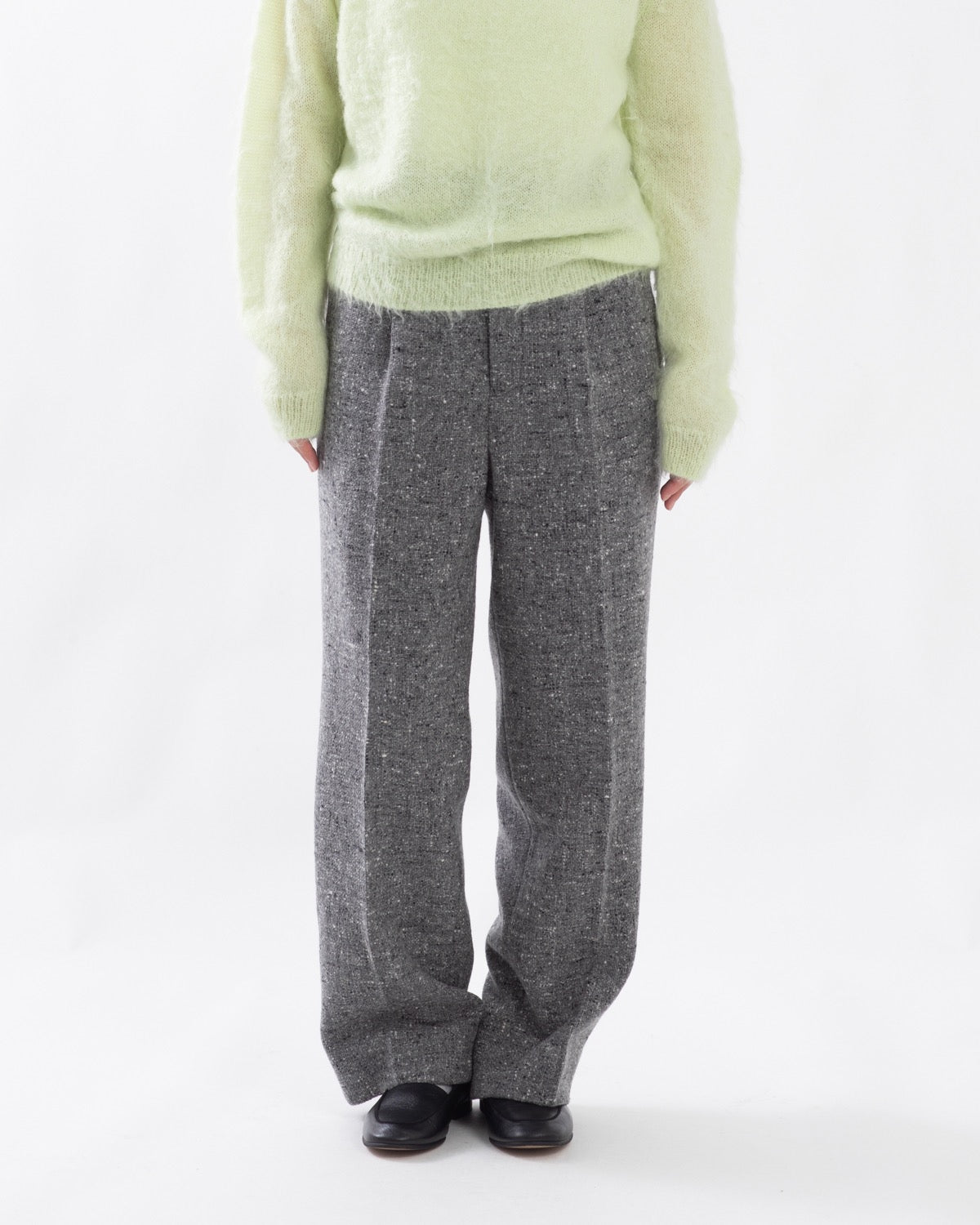 HOMESPUN TWEED ONE-TUCK SLACKS