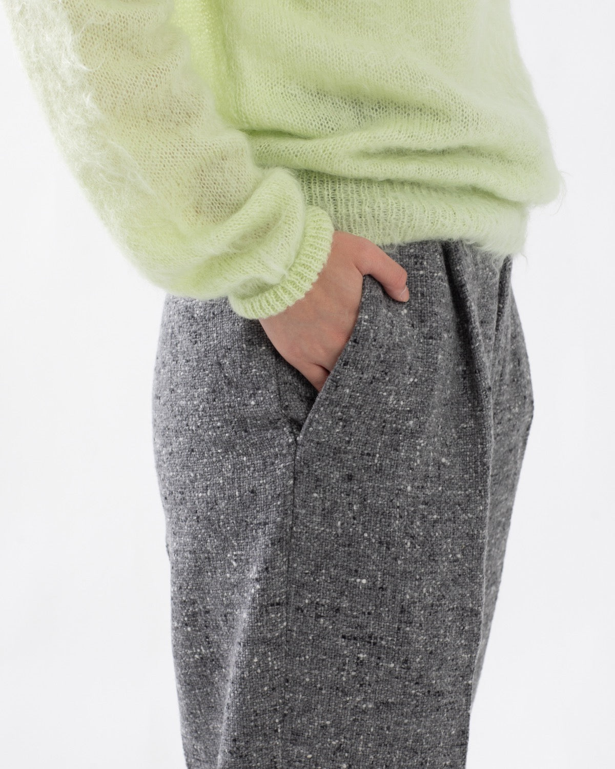 HOMESPUN TWEED ONE-TUCK SLACKS