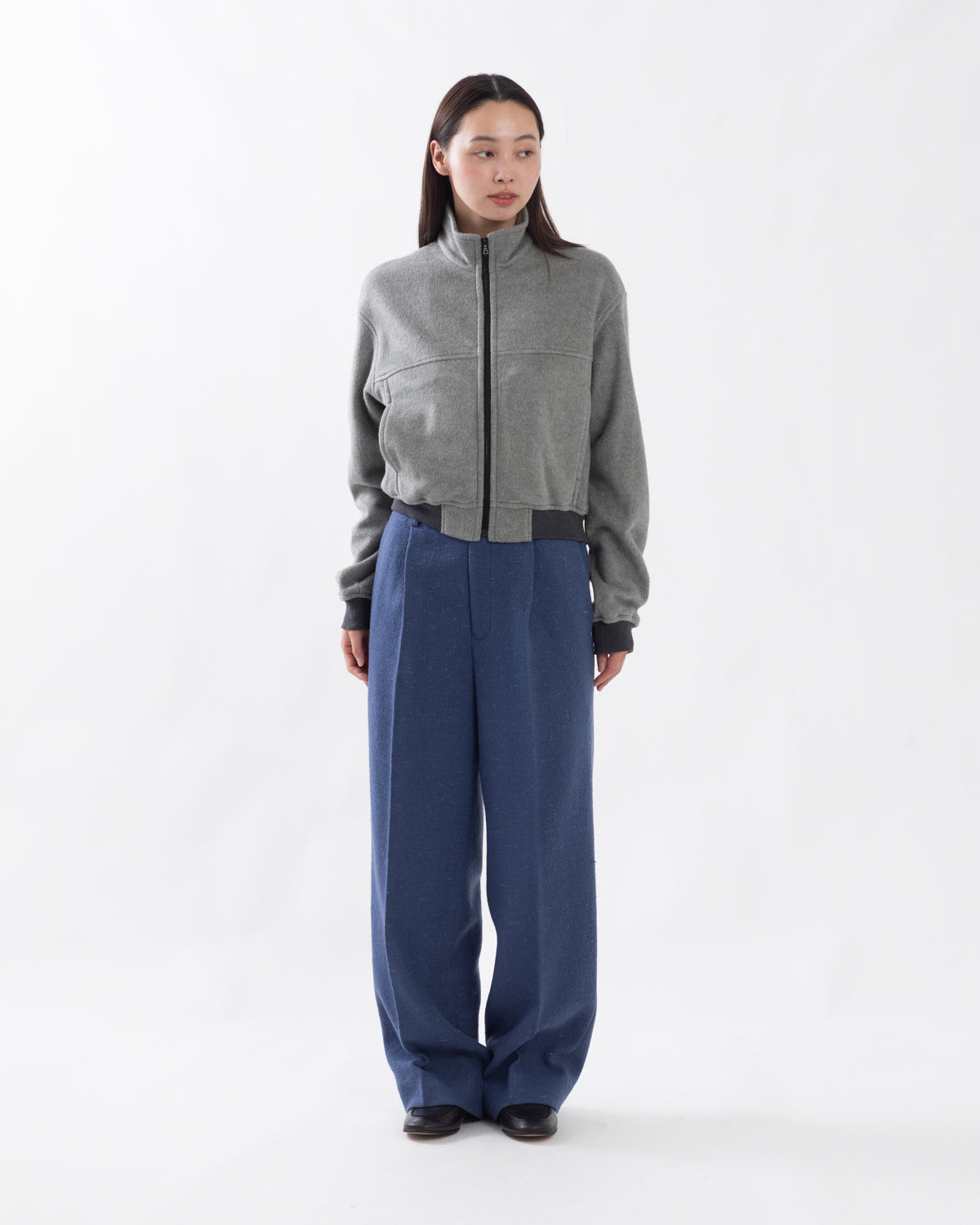 HOMESPUN TWEED ONE-TUCK SLACKS