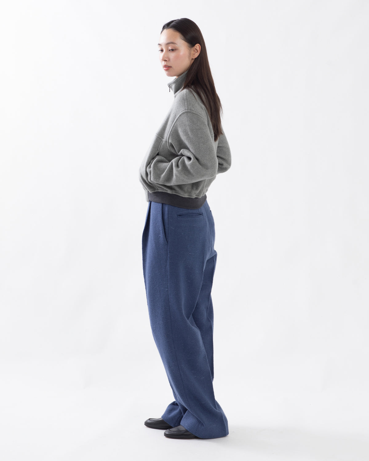 HOMESPUN TWEED ONE-TUCK SLACKS