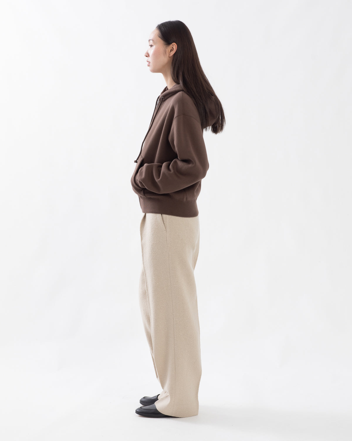 HOMESPUN TWEED ONE-TUCK SLACKS