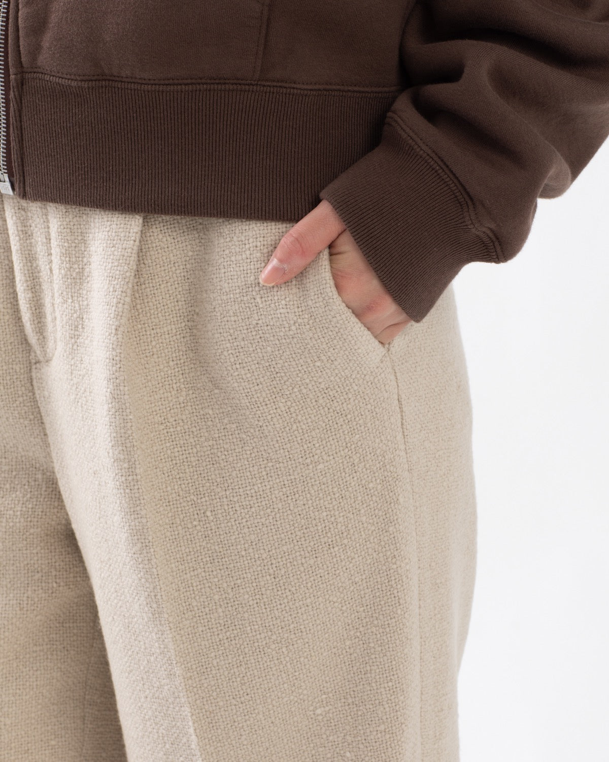 HOMESPUN TWEED ONE-TUCK SLACKS