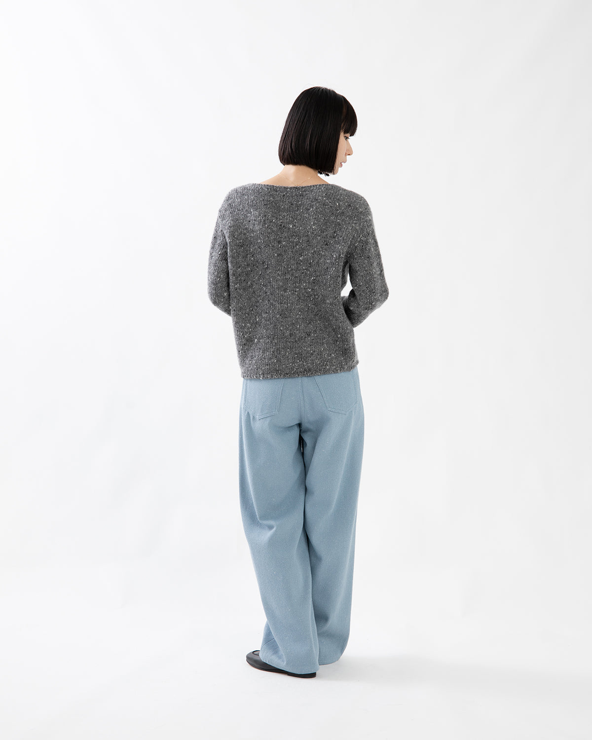 SILK NEP DENIM 5P WIDE PANTS (WOMEN'S)
