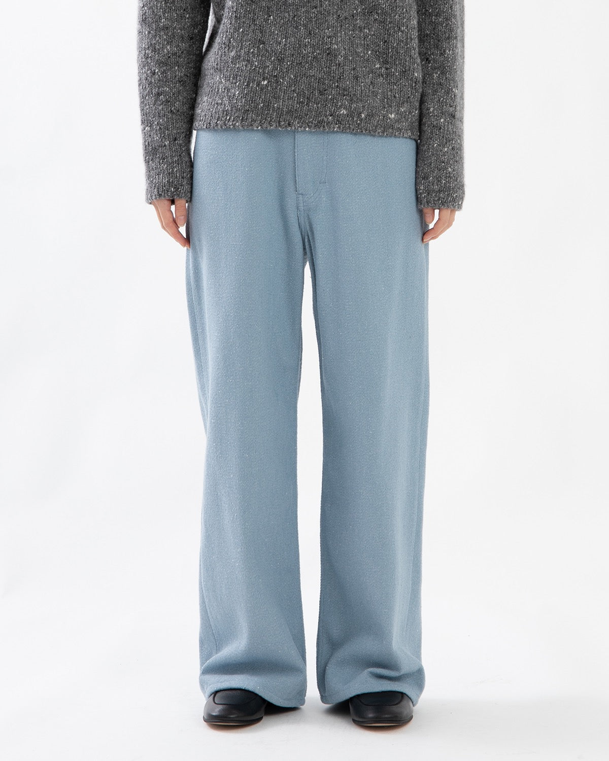 SILK NEP DENIM 5P WIDE PANTS (WOMEN'S)
