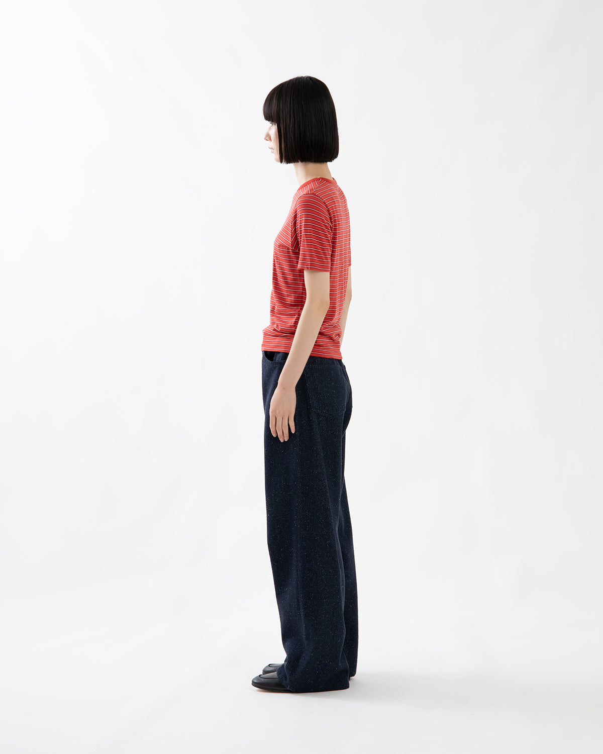 SILK NEP DENIM 5P WIDE PANTS (WOMEN'S)