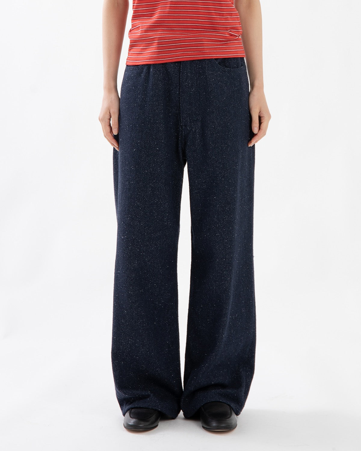 SILK NEP DENIM 5P WIDE PANTS (WOMEN'S)