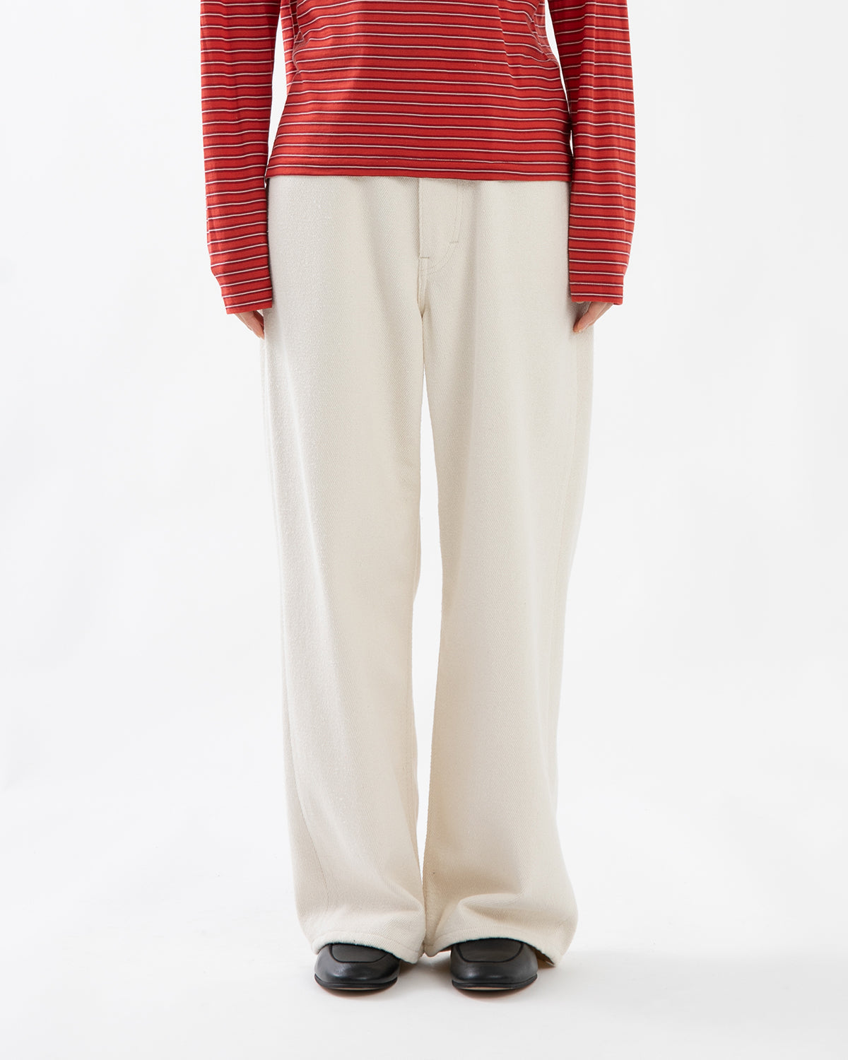 SILK NEP DENIM 5P WIDE PANTS (WOMEN'S)
