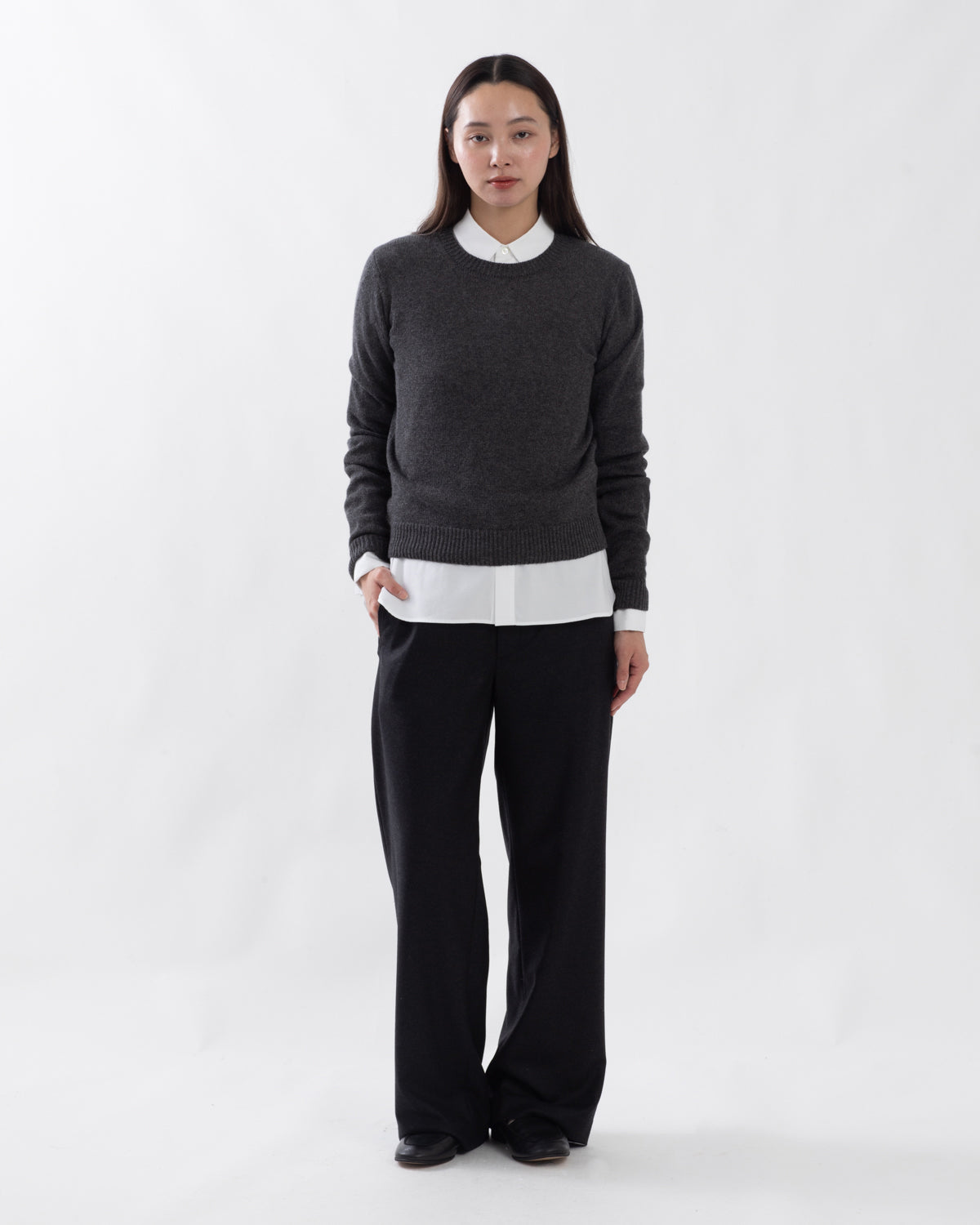 WOOL FULLING FLANNEL DRAWSTRING PANTS