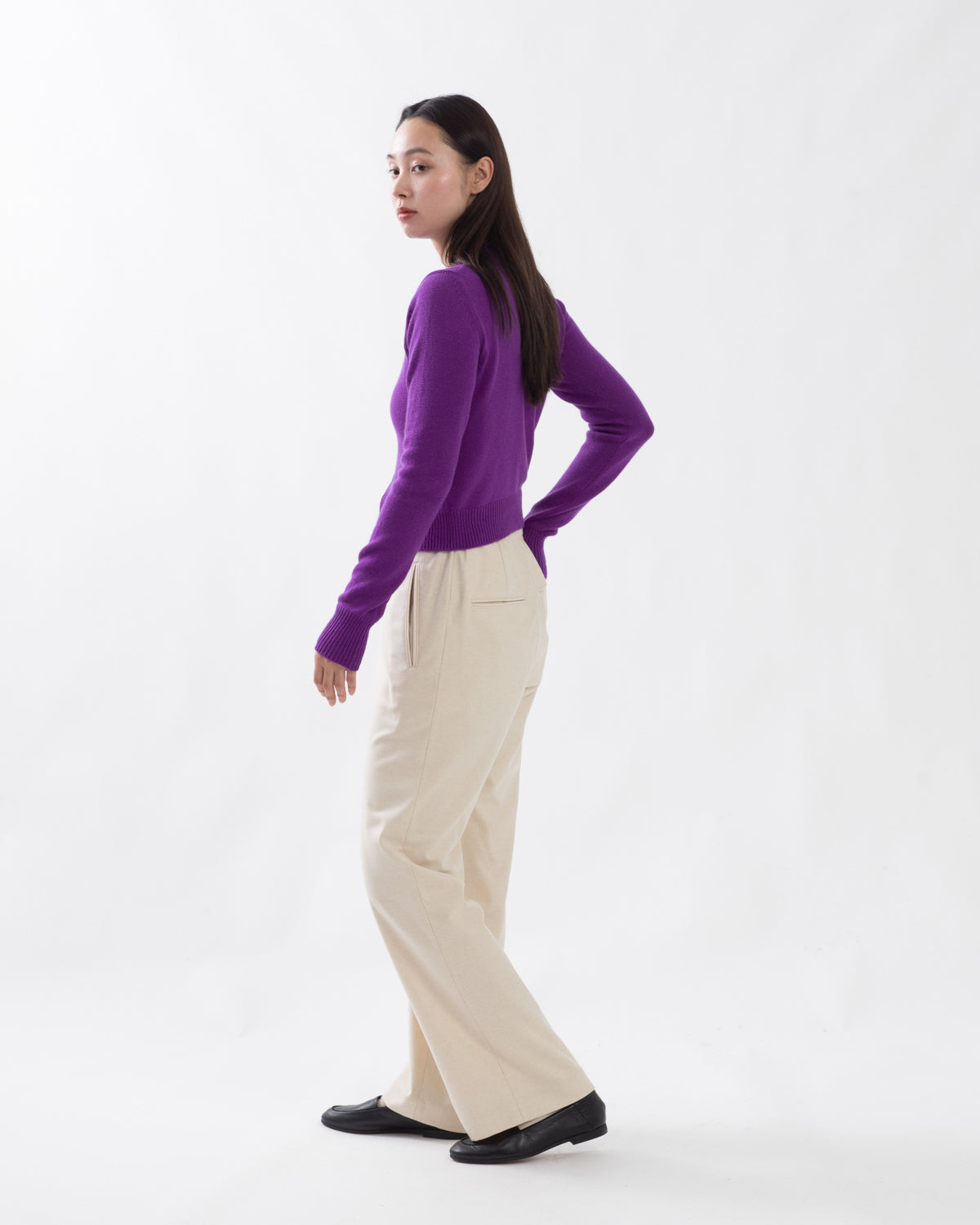 WOOL FULLING FLANNEL DRAWSTRING PANTS