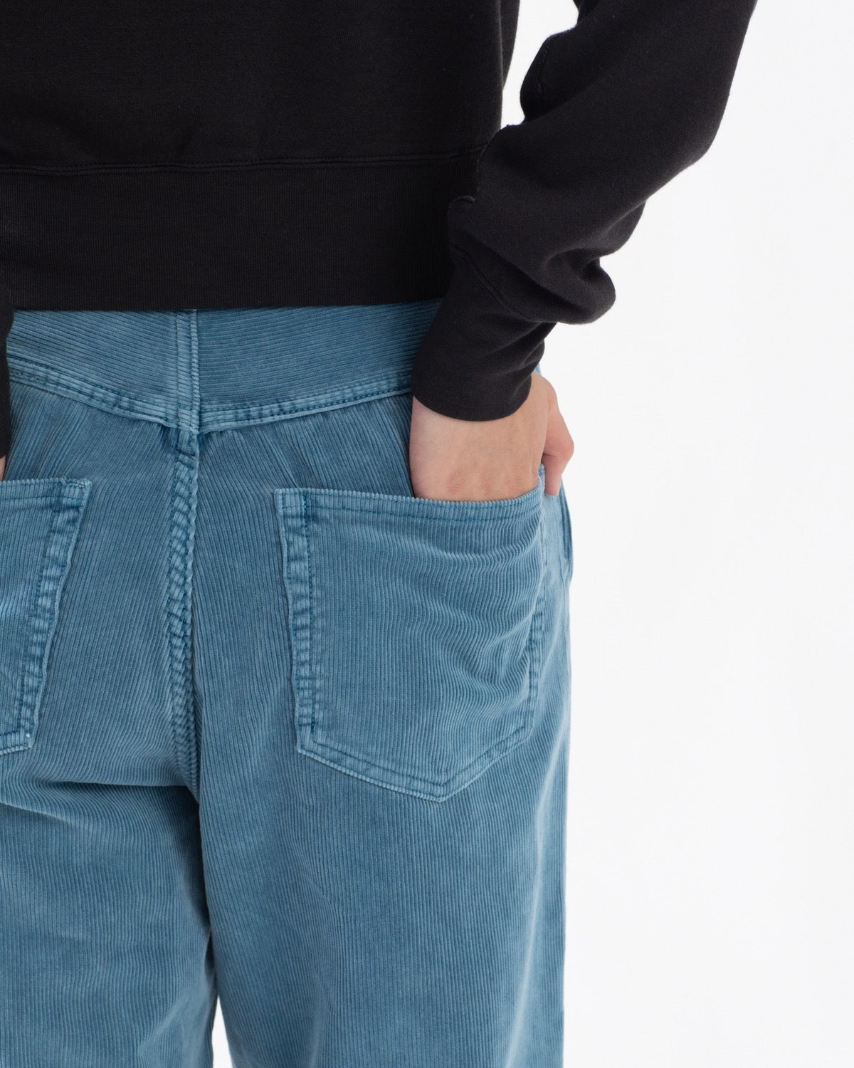 GARMENT-DYED FINX CORDUROY 5P WIDE PANTS (WOMEN'S)