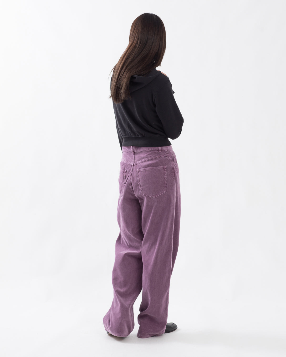 GARMENT-DYED FINX CORDUROY 5P WIDE PANTS (WOMEN'S)