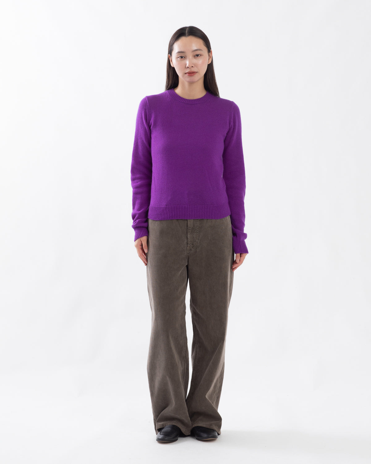 GARMENT-DYED FINX CORDUROY 5P WIDE PANTS (WOMEN'S)