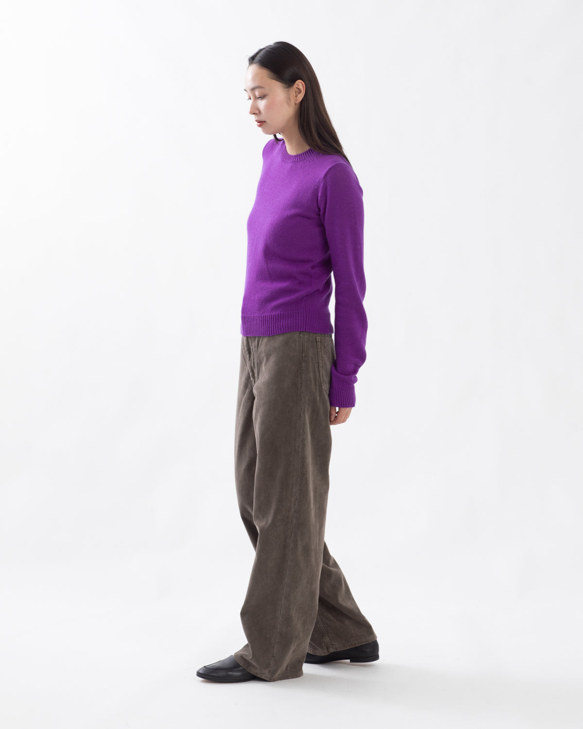 GARMENT-DYED FINX CORDUROY 5P WIDE PANTS (WOMEN'S)