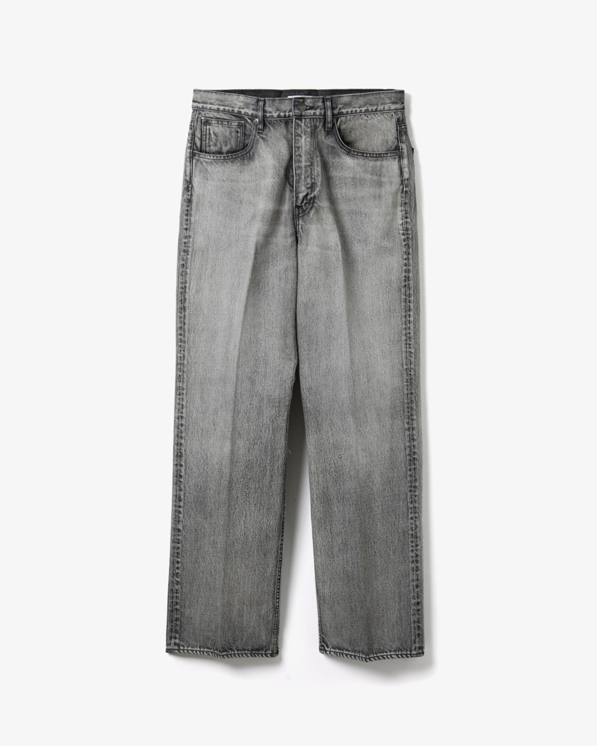 FADED HEAVY DENIM CENTRE-PLEATED PANTS (WOMEN'S)