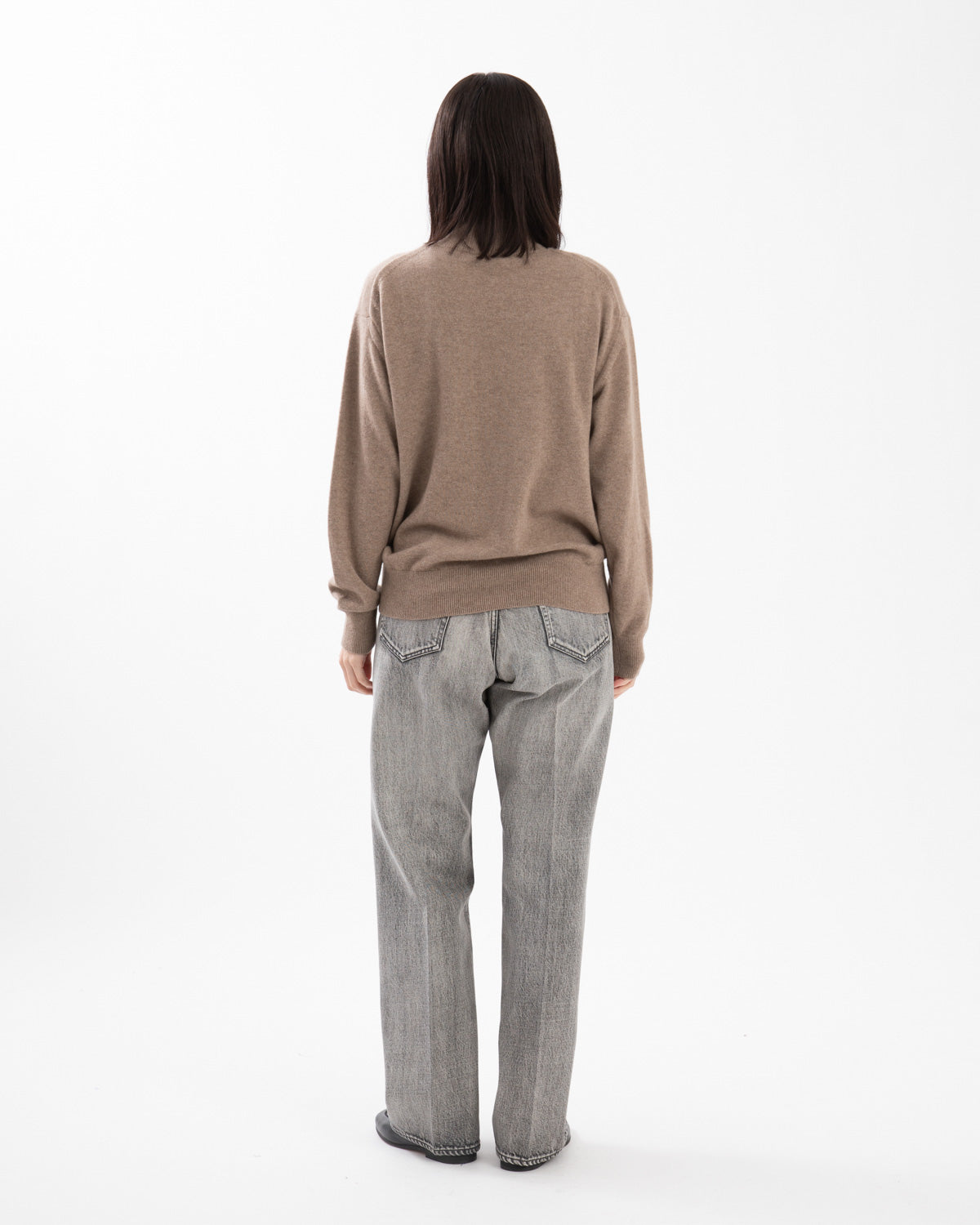 FADED HEAVY DENIM CENTRE-PLEATED PANTS (WOMEN'S)