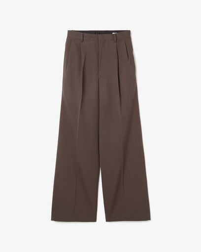 LIGHT WOOL MAX GABARDINE TWO-TUCK SLACKS (WOMEN'S)