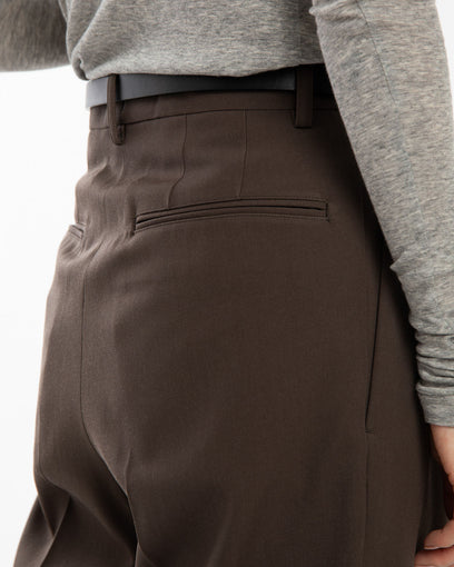 LIGHT WOOL MAX GABARDINE TWO-TUCK SLACKS (WOMEN'S)