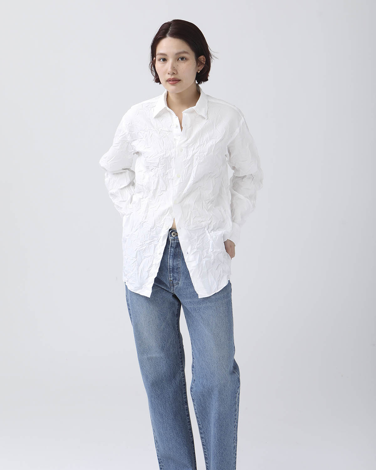 WRINKLED WASHED FINX TWILL SHIRT