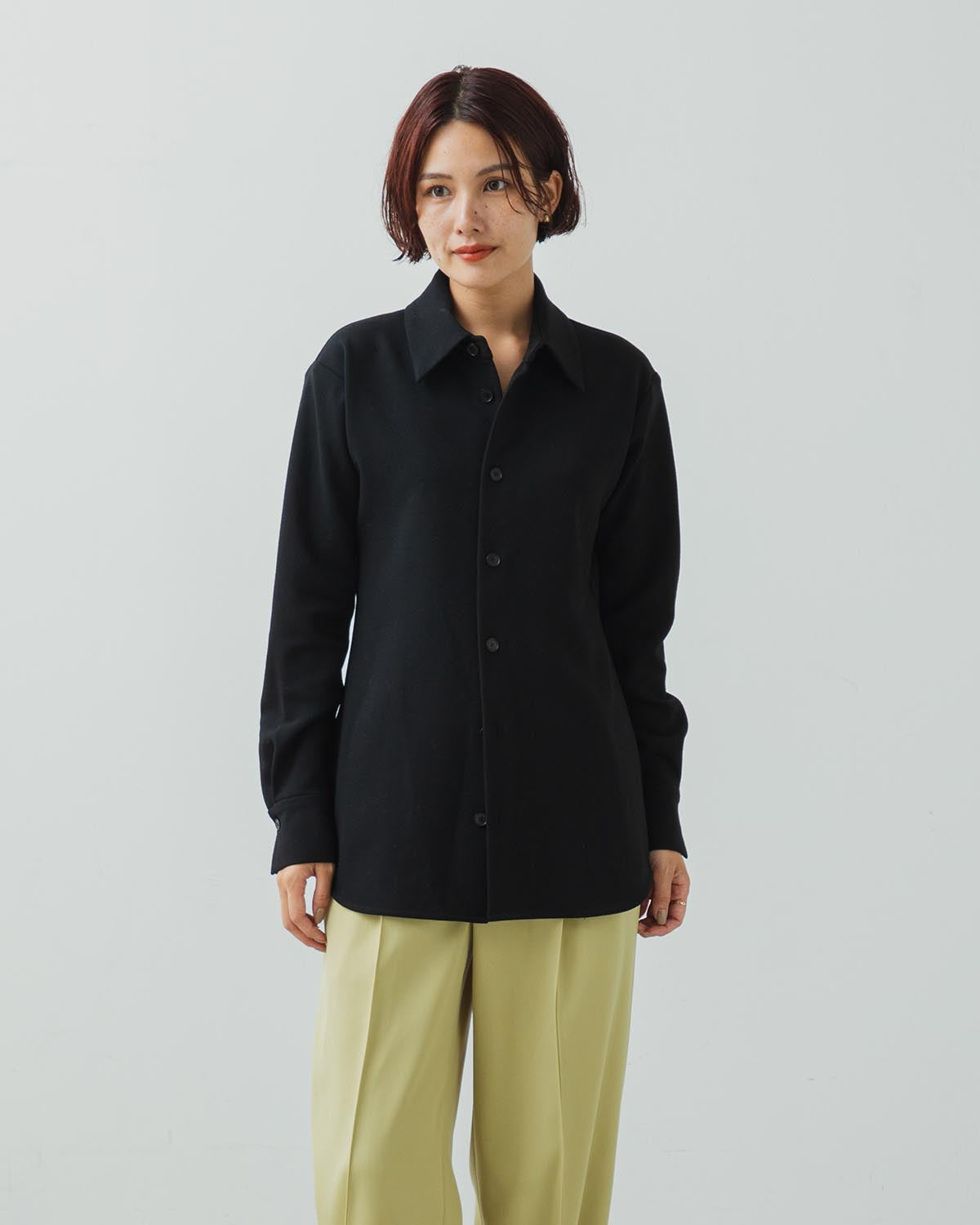 TENSE WOOL DOUBLE CLOTH SHIRT