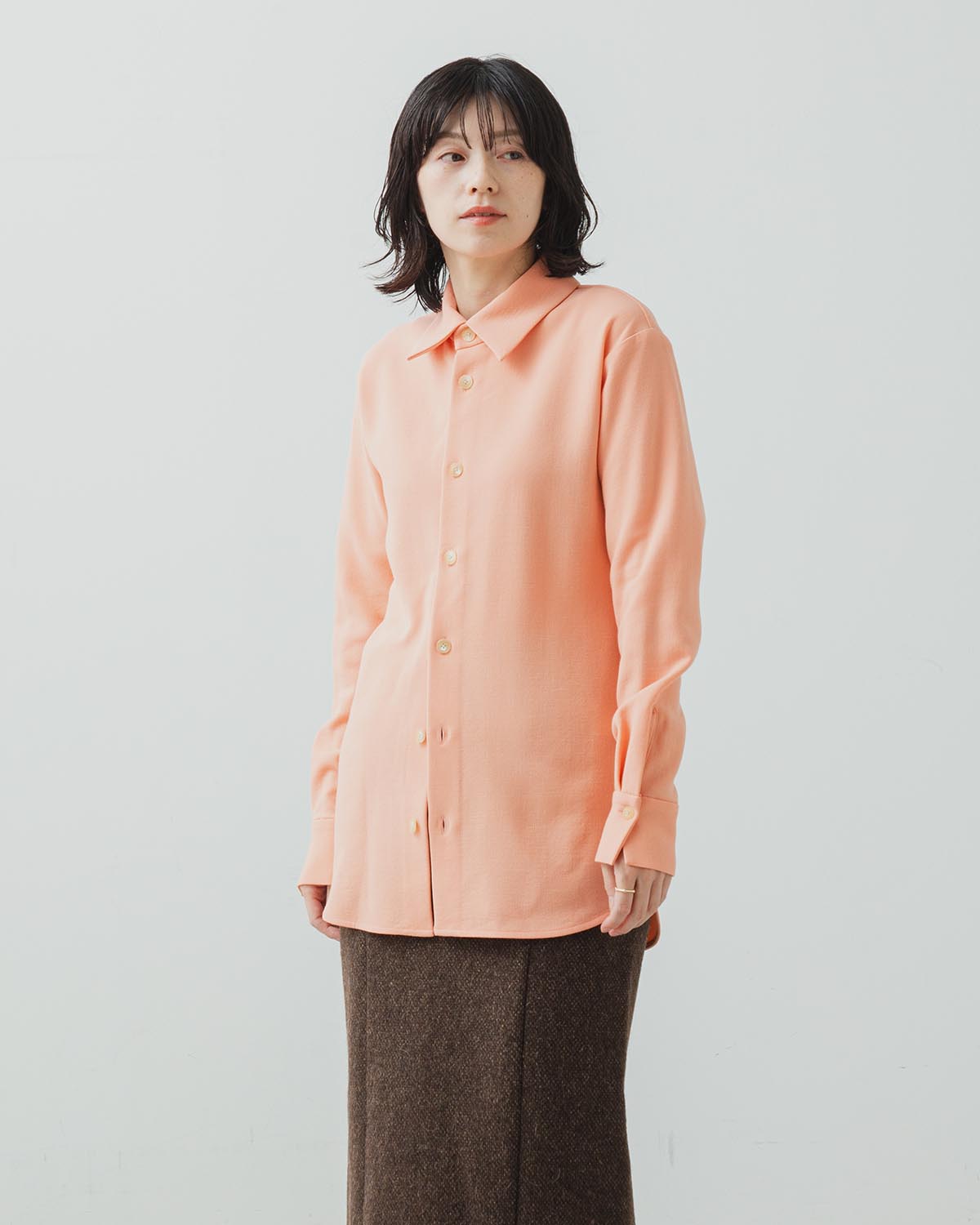 TENSE WOOL DOUBLE CLOTH SHIRT