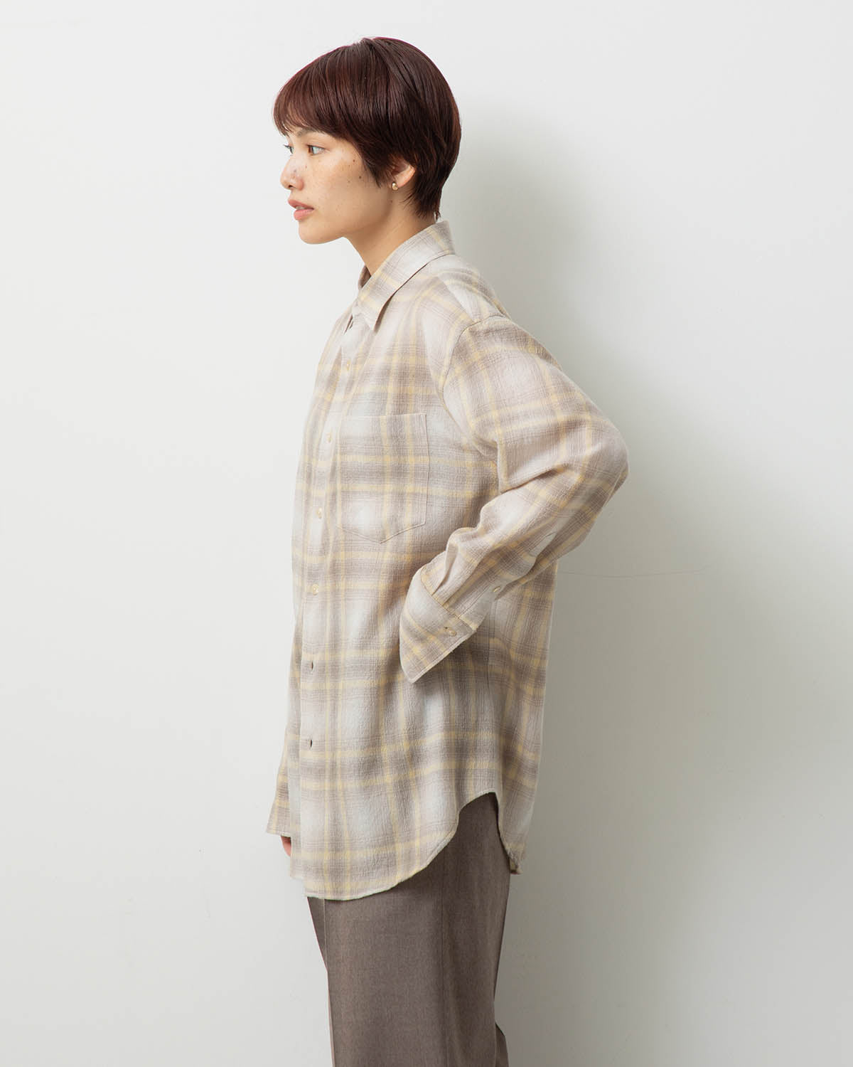 AIRY WOOL CHECK SHIRT