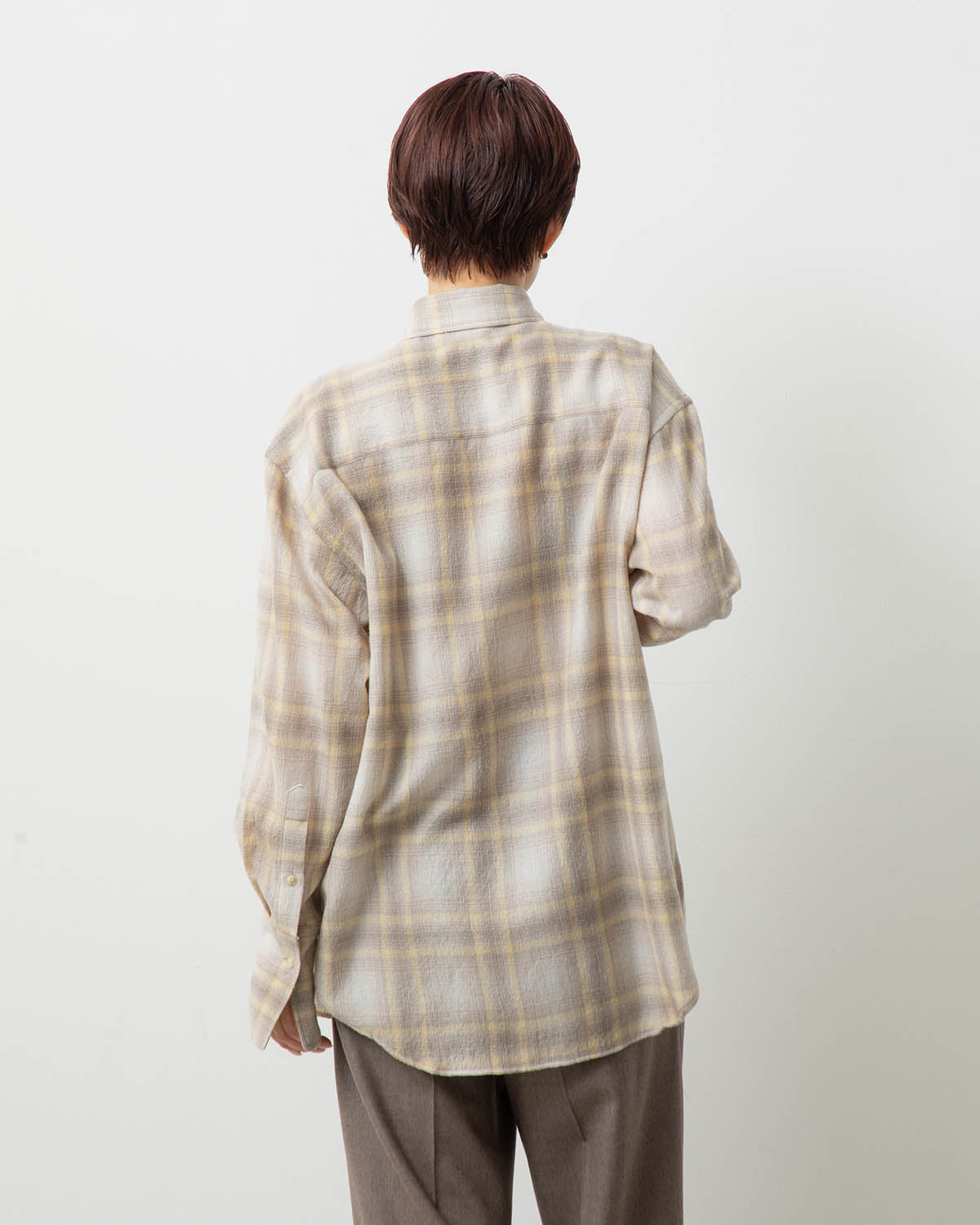 AIRY WOOL CHECK SHIRT