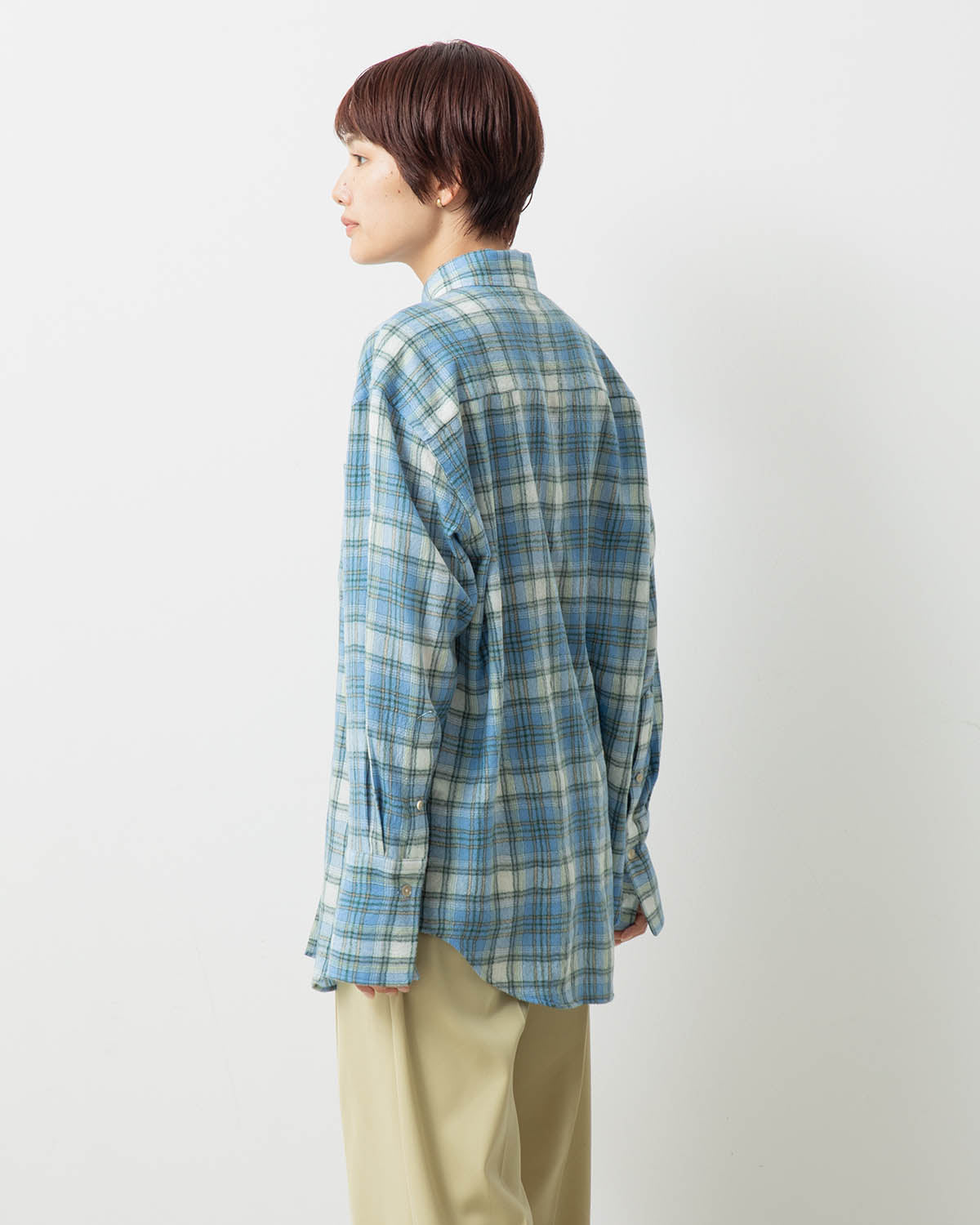 AIRY WOOL CHECK SHIRT