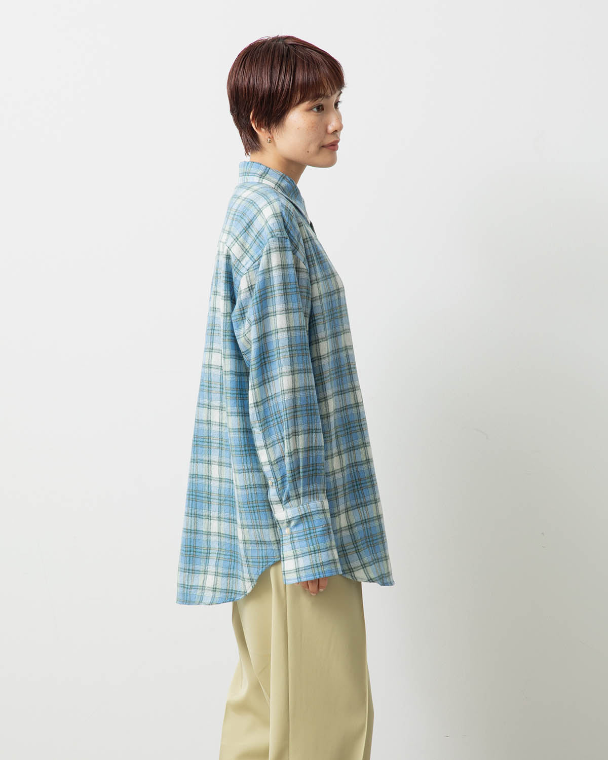 AIRY WOOL CHECK SHIRT