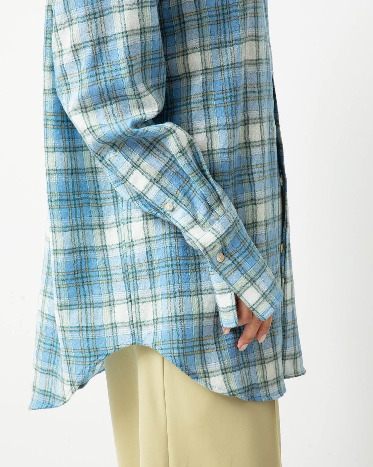 AIRY WOOL CHECK SHIRT