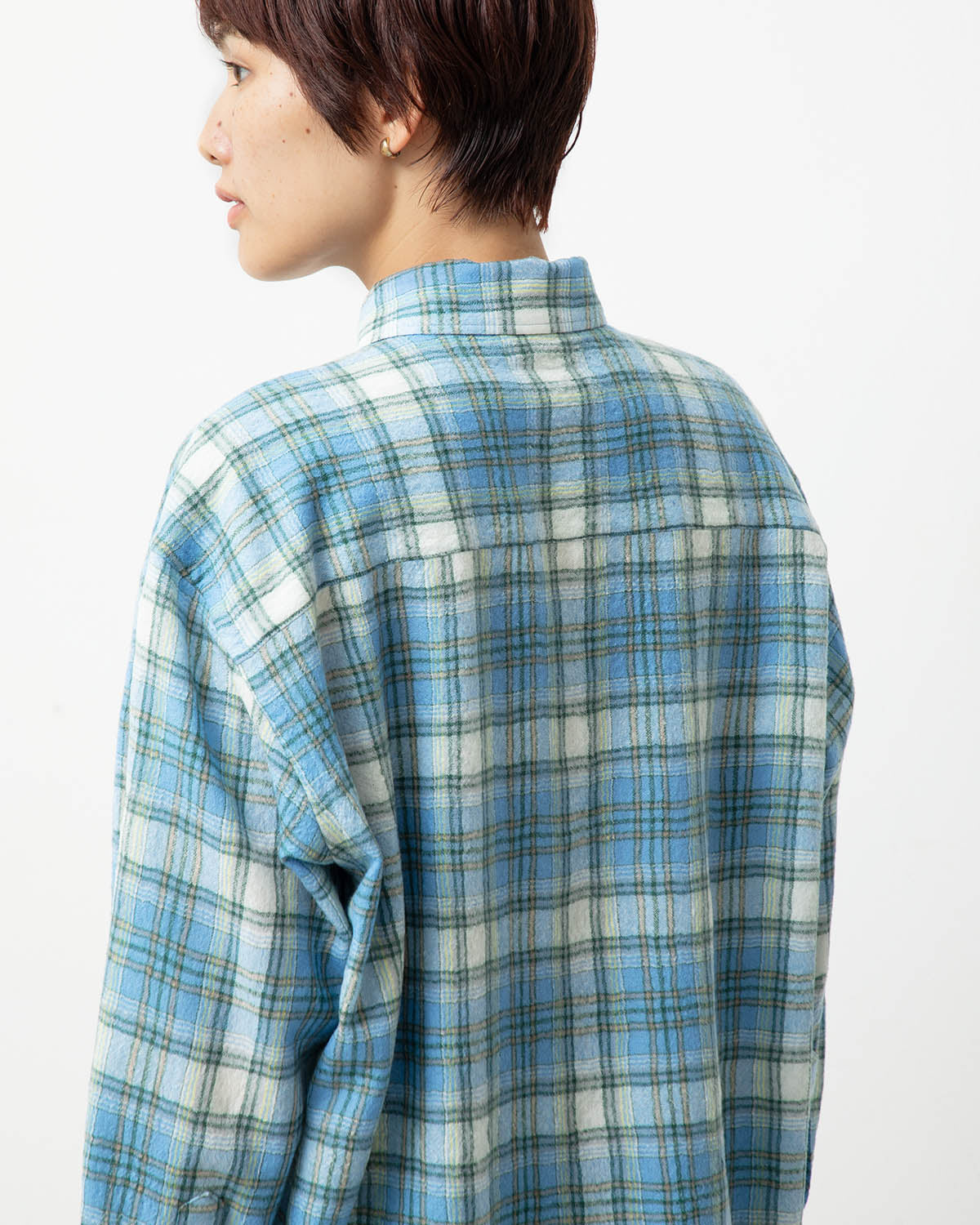 AIRY WOOL CHECK SHIRT