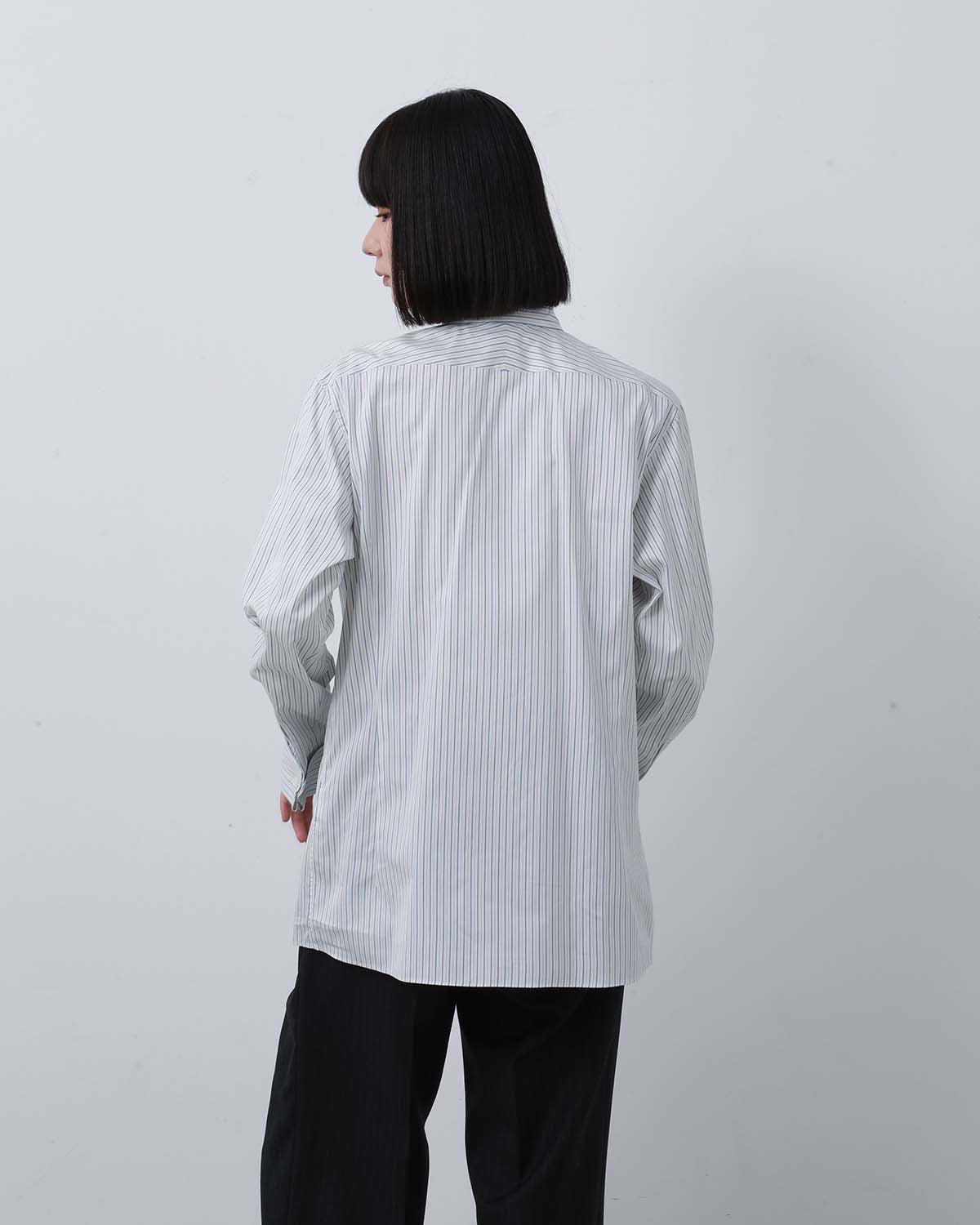 COTTON SILK STRIPE DOUBLE-CUFF SHIRT (WOMEN'S)