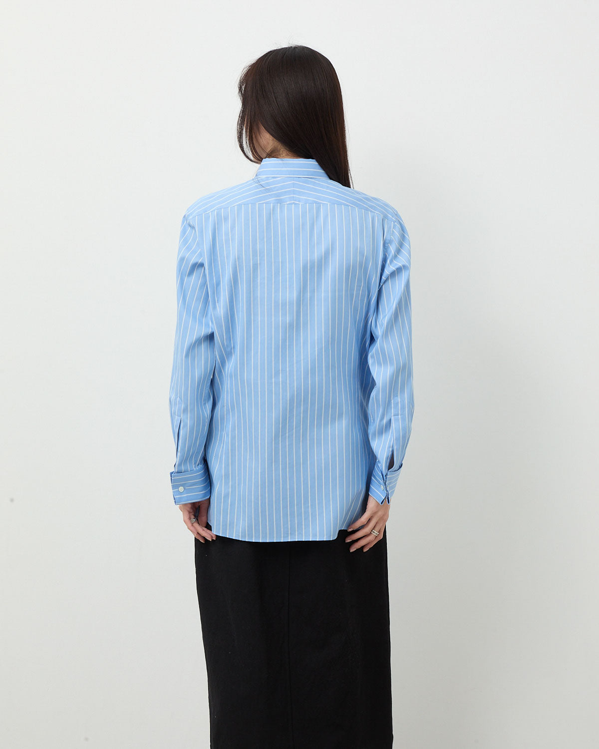 COTTON SILK STRIPE DOUBLE-CUFF SHIRT (WOMEN'S)